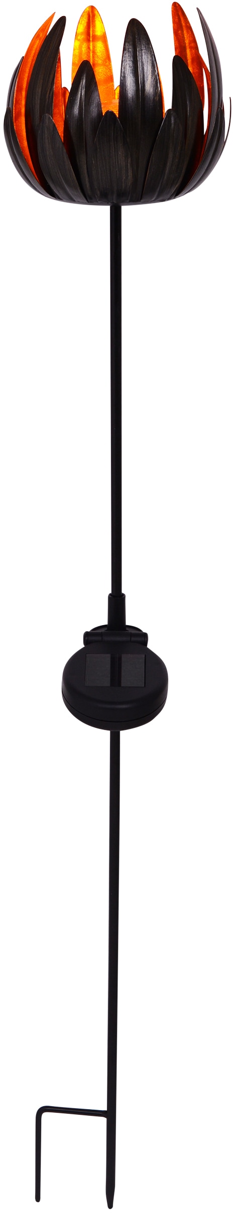 Näve LED Gartenleuchte »Blume« LED-Modul 1 Stk. in braun, Größe Ø 15 cm Höhe: 90 cm