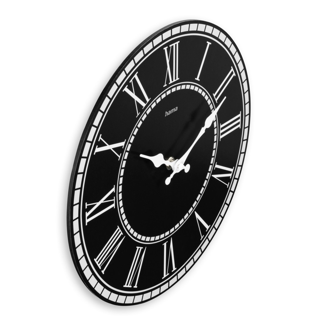 Hama Wanduhr »Uhr "Rab", ohne Ticken, Ø 30 cm, Schwarz« Vintage, geräuscharm