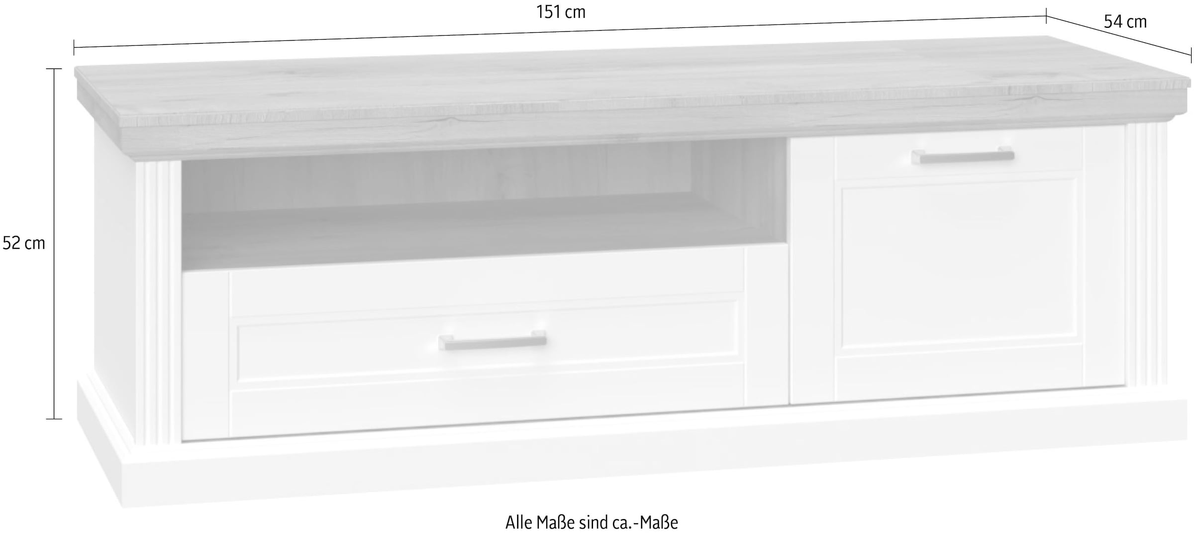 Home affaire TV-Board »Tara«, lackiert mit wasserbasiertem UV-Lack, Fernsehtisch Soft-Close-Funktion