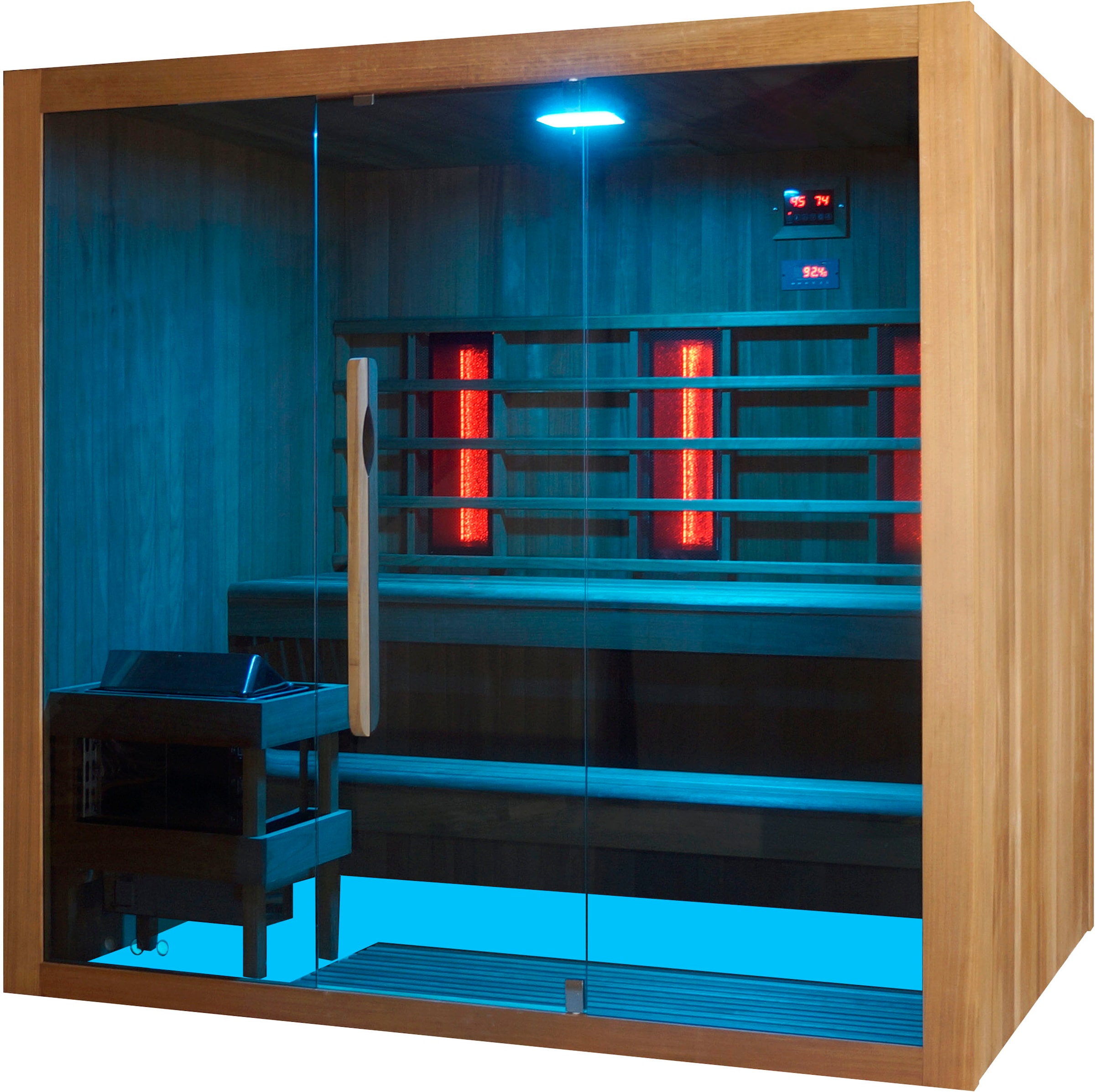 Sanotechnik Sauna »»KOTKA« mit Infrarotkabine« geeignet für 5 Personen, Espenholz