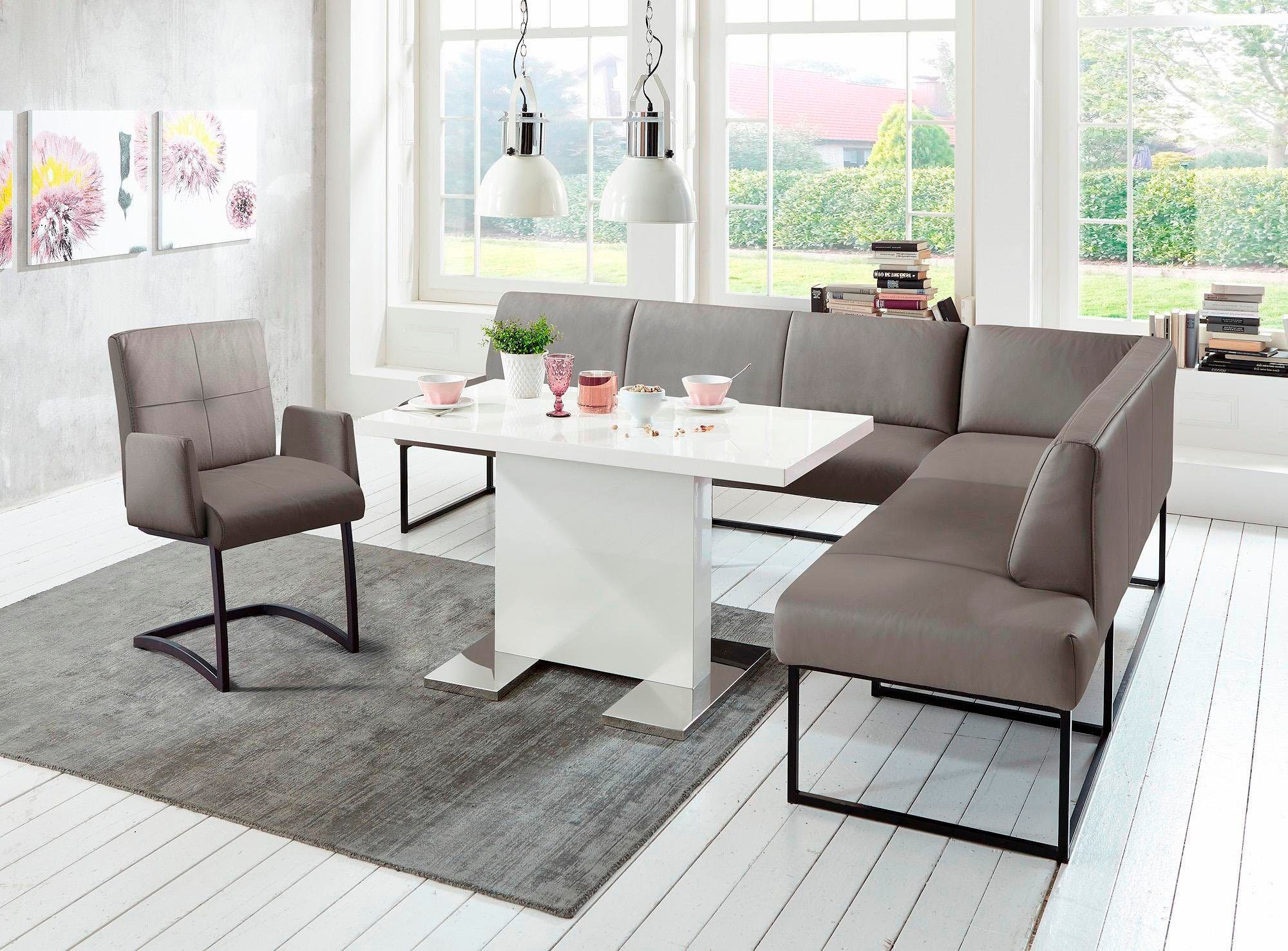 sofa »Americano«, fashion Keder Metallfüßen, OTTO mit im exxpo Eckbank bestellen - verschiedenen Bezug Shop in Online Qualitäten und