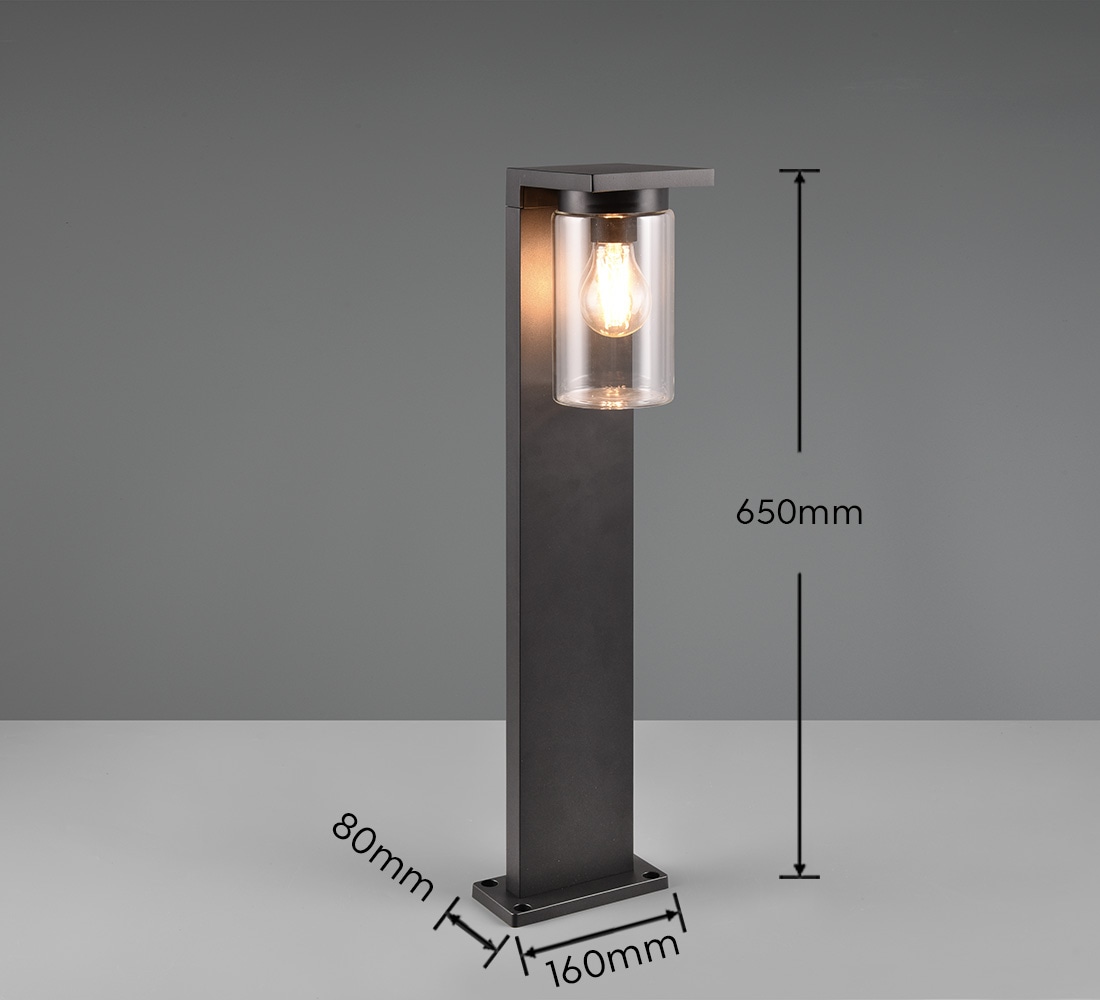 TRIO Leuchten Außen-Stehlampe »ARDILA, Stehleuchte Outdoor Garten Terrasse, exkl 1xE27 max 40W« E27 1 Stk. warmweiß - kaltweiß Garten Stehlampe IP44 mit Dämmerungssensor, Pollerleuchte Höhe 65cm