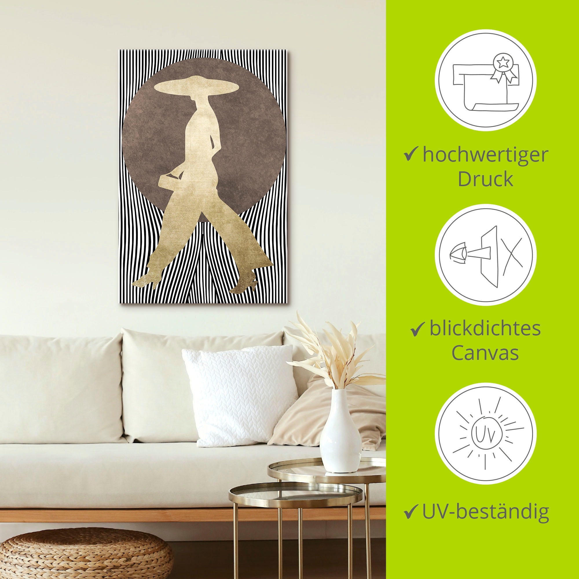 Artland Leinwandbild »Madame Noir« Bilder von Frauen 1 Stk. tlg. auf Holzrahmen gespannt