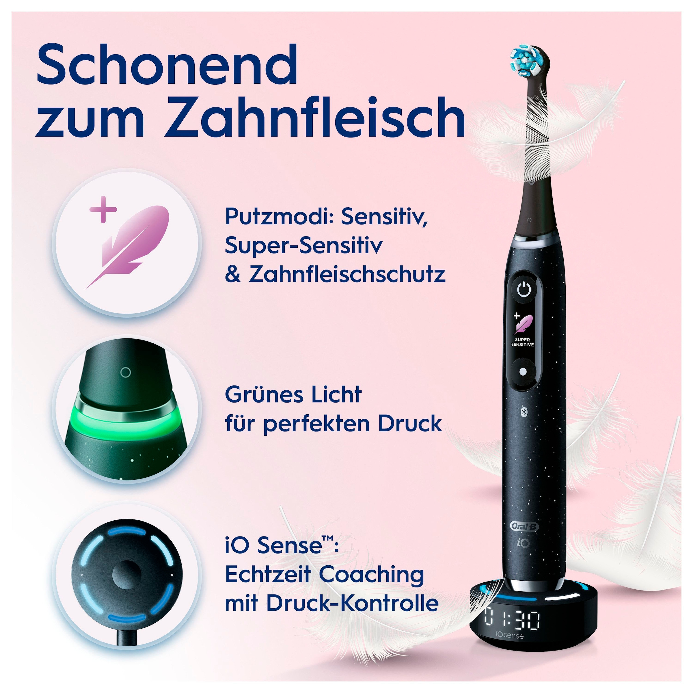 Oral-B Elektrische Zahnbürste »iO Series 10 Luxe Edition«, 1 St. Aufsteckbürsten, Magnet-Technologie