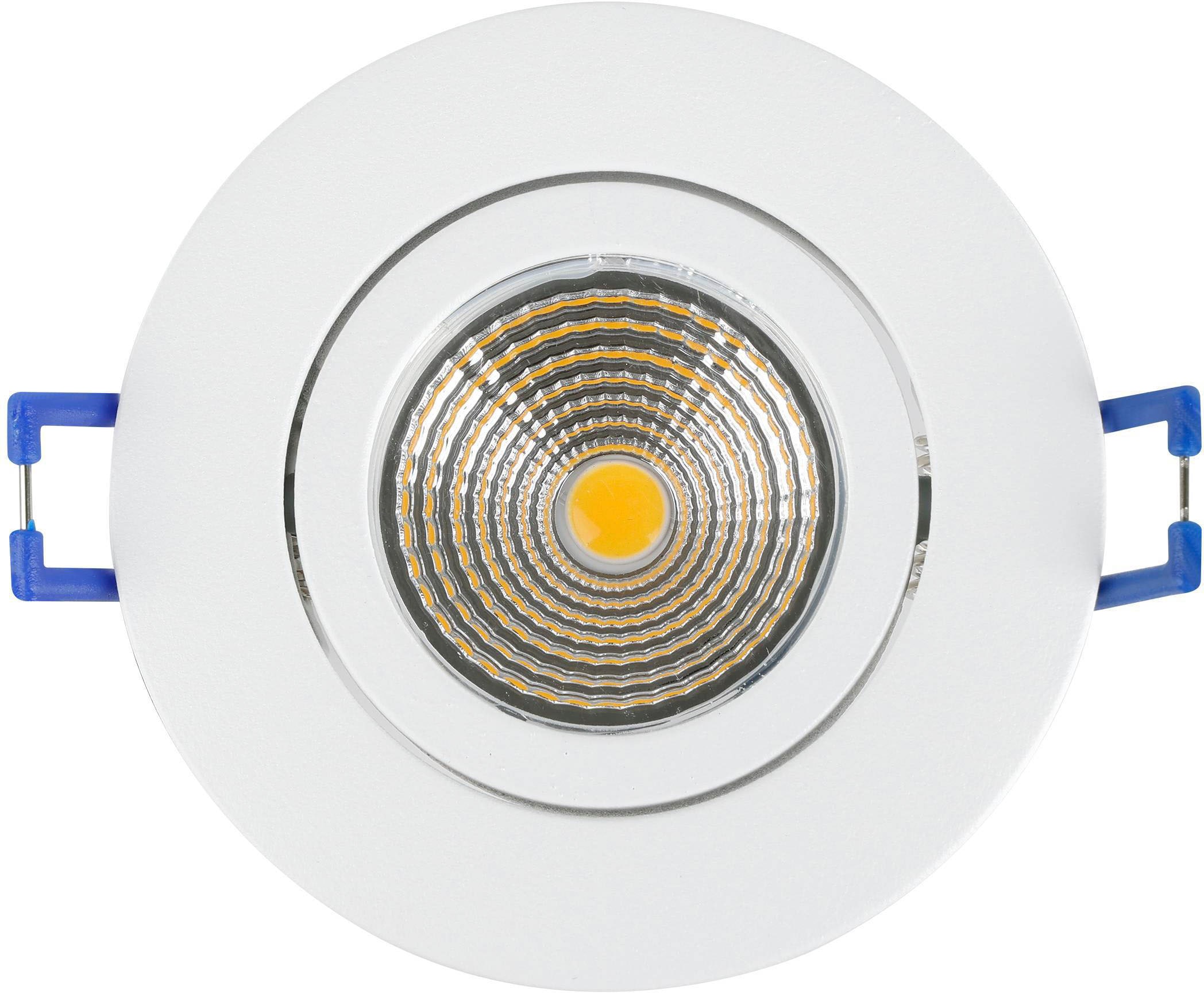 EGLO Deckenleuchte »SALICETO Einbauleuchte, 3er Set, weiß, dimmbar, Leuchtkopf schwenkbar«, Leuchtmittel LED-Modul | LED fest integriert, LED, Einbaupot, Wohnzimmerleuchte, 4,2x8,8x4,2cm, Ausschnitt 6,8cm