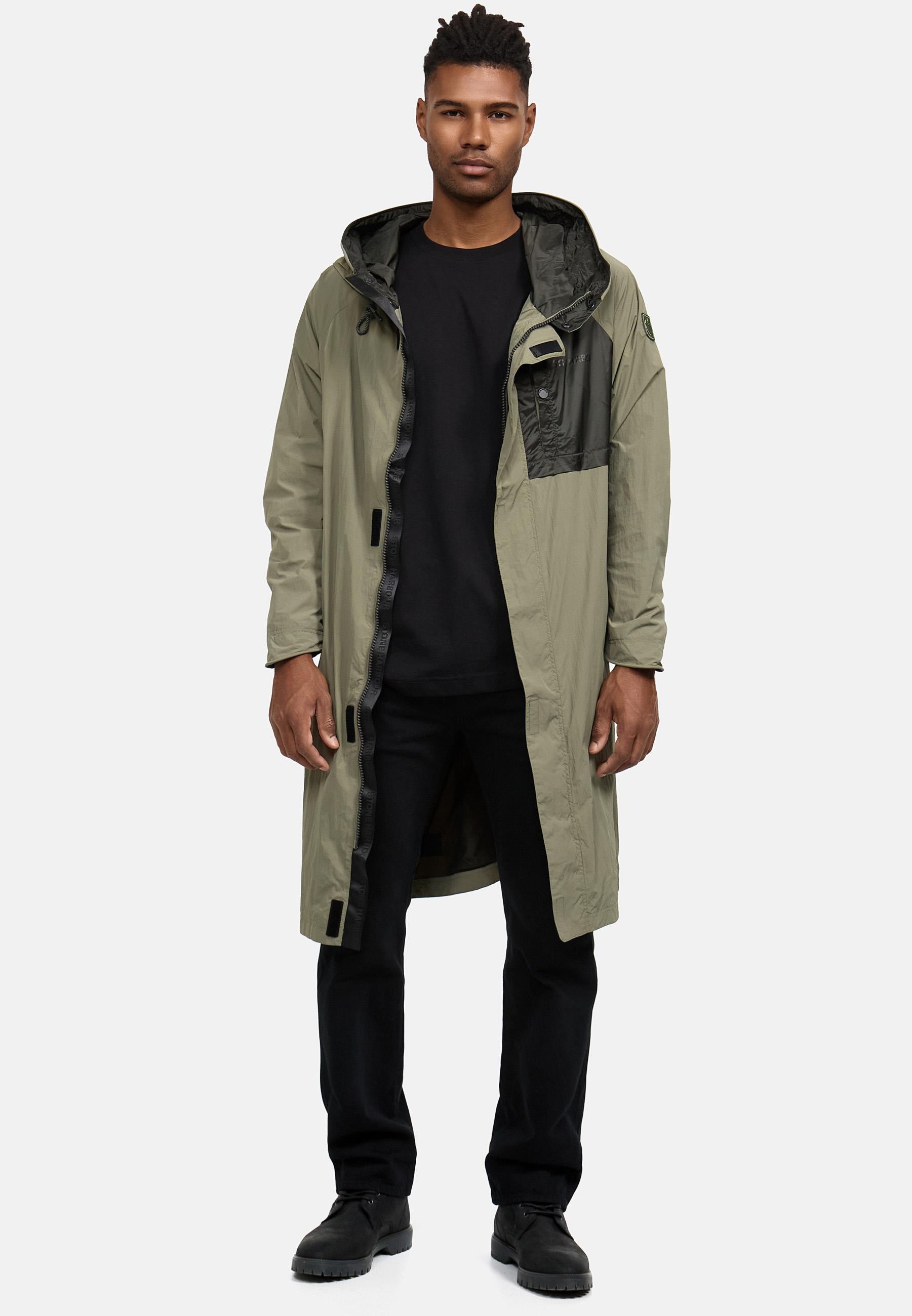 Stone Harbour Regenmantel »Regenmantel Zafaar«, Lange Herren Regenjacke mit Kapuze