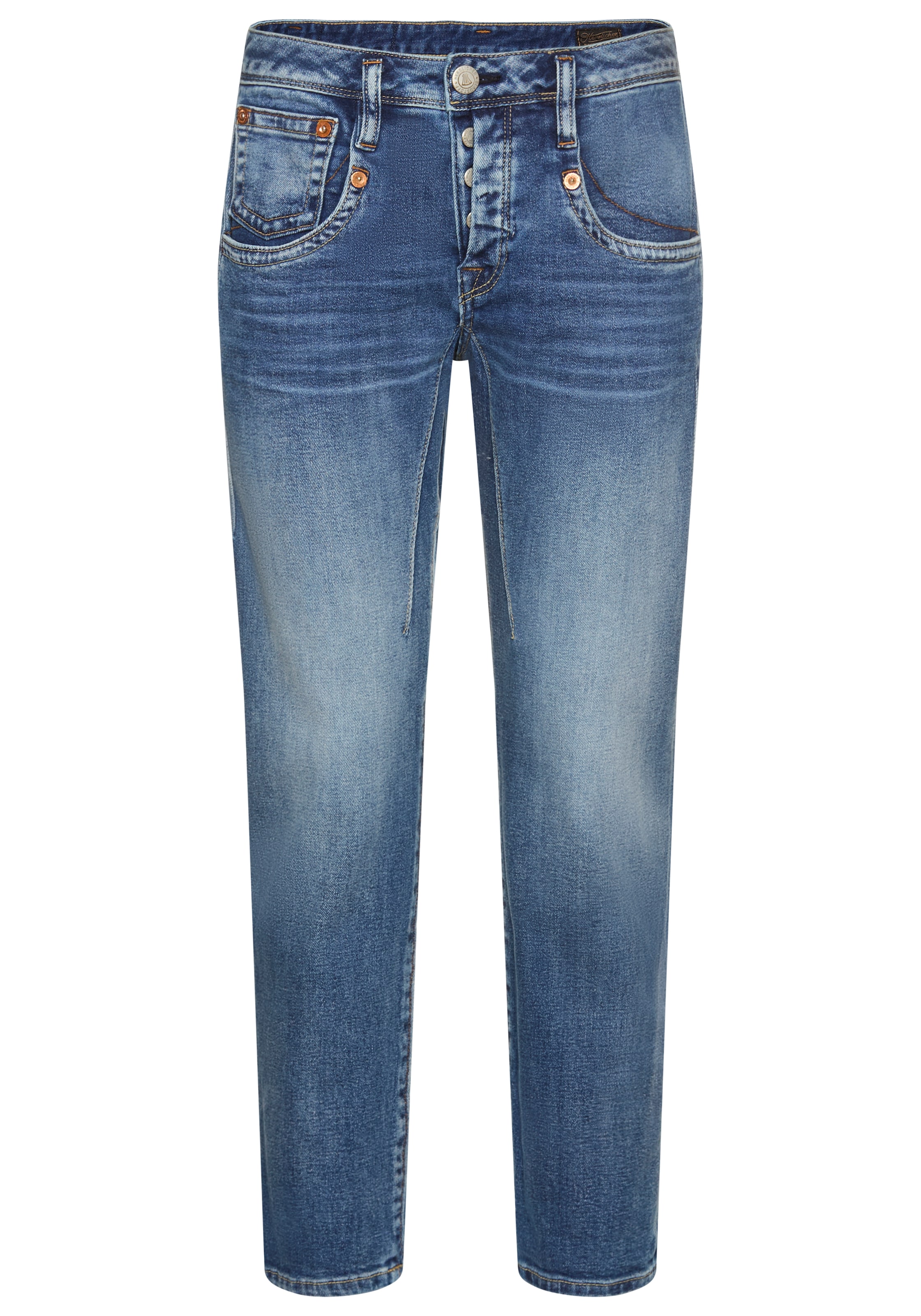 Herrlicher 7/8-Jeans »Shyra Cropped Denim Comfort«, mit halb verdeckter Knopfleiste