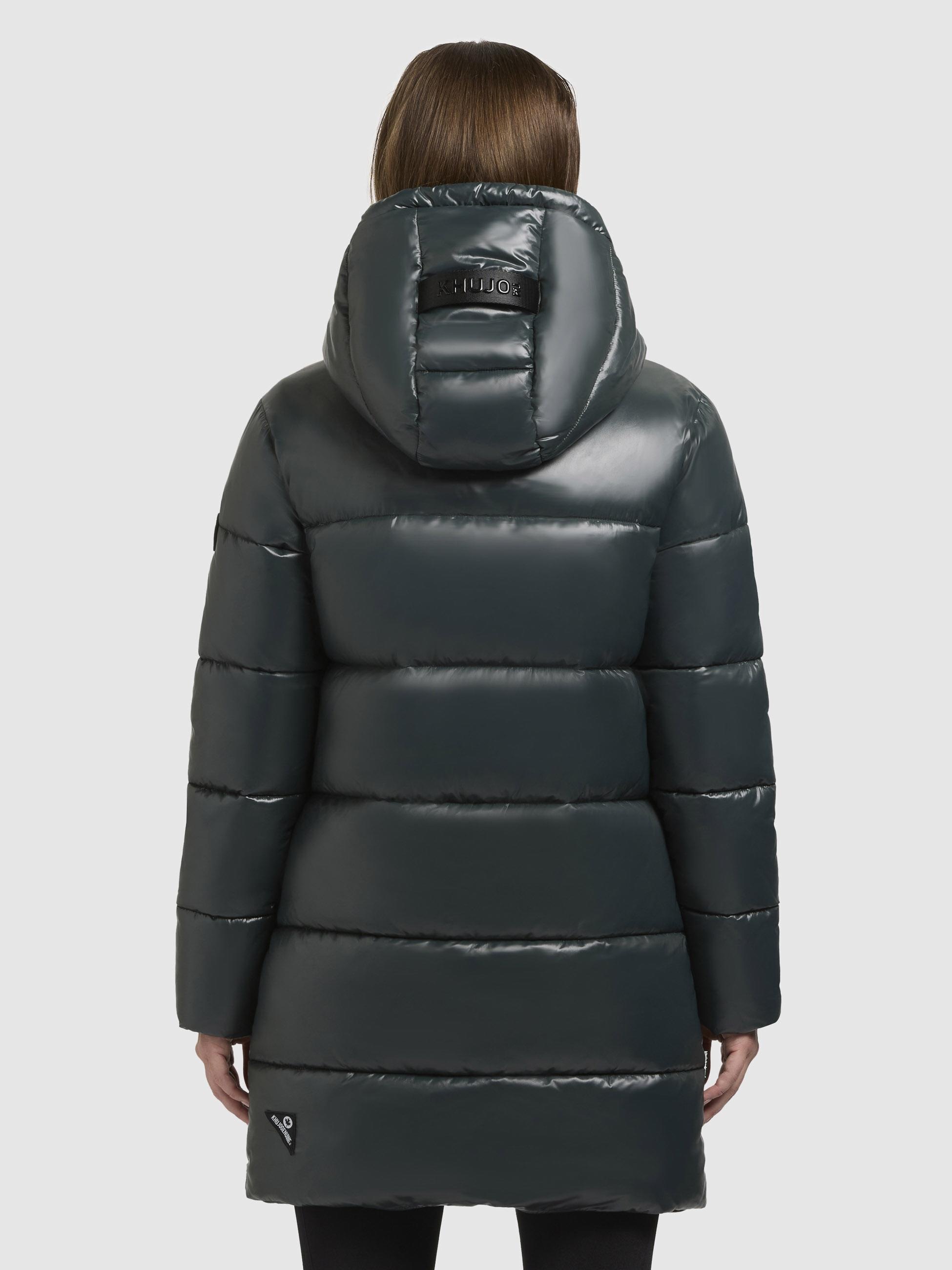 khujo Steppjacke »Steppjacke Jadet2-YM«, mit Kapuze, Schimmernder Winter Kurzmantel mit abnehmbarer Kapuze