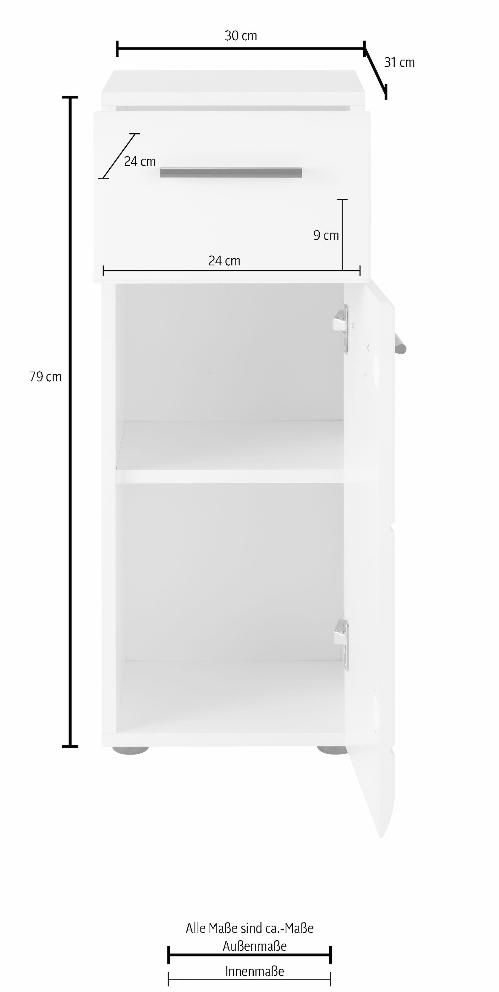 trendteam Unterschrank »Skin«, Höhe 79 cm, mit Fronten in Hochglanz- oder  Holzoptik, mit Schubkasten online bei OTTO