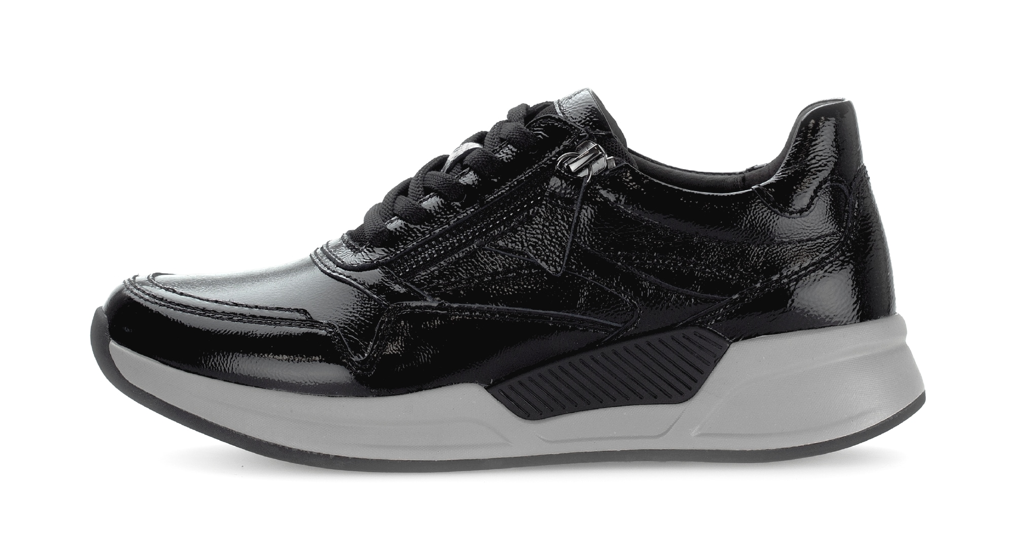 Gabor Rollingsoft Keilsneaker, Schnürschuh, Halbschuh, Freizeitschuh mit seitlichem Reißverschluss