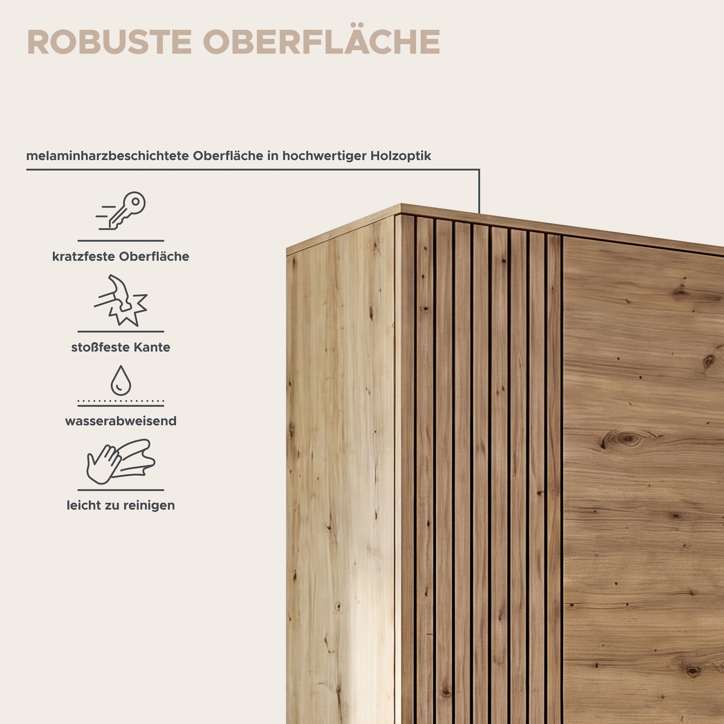 OTTO home Garderobenschrank »FJELL, Breite 65cm, 2 Türen, 4 Einlegeböden, 6 Fächer, 1 Kleiderstange« Kleiderschrank, Schrank, Dielenschrank, Flurschrank, Mehrzweckschrank