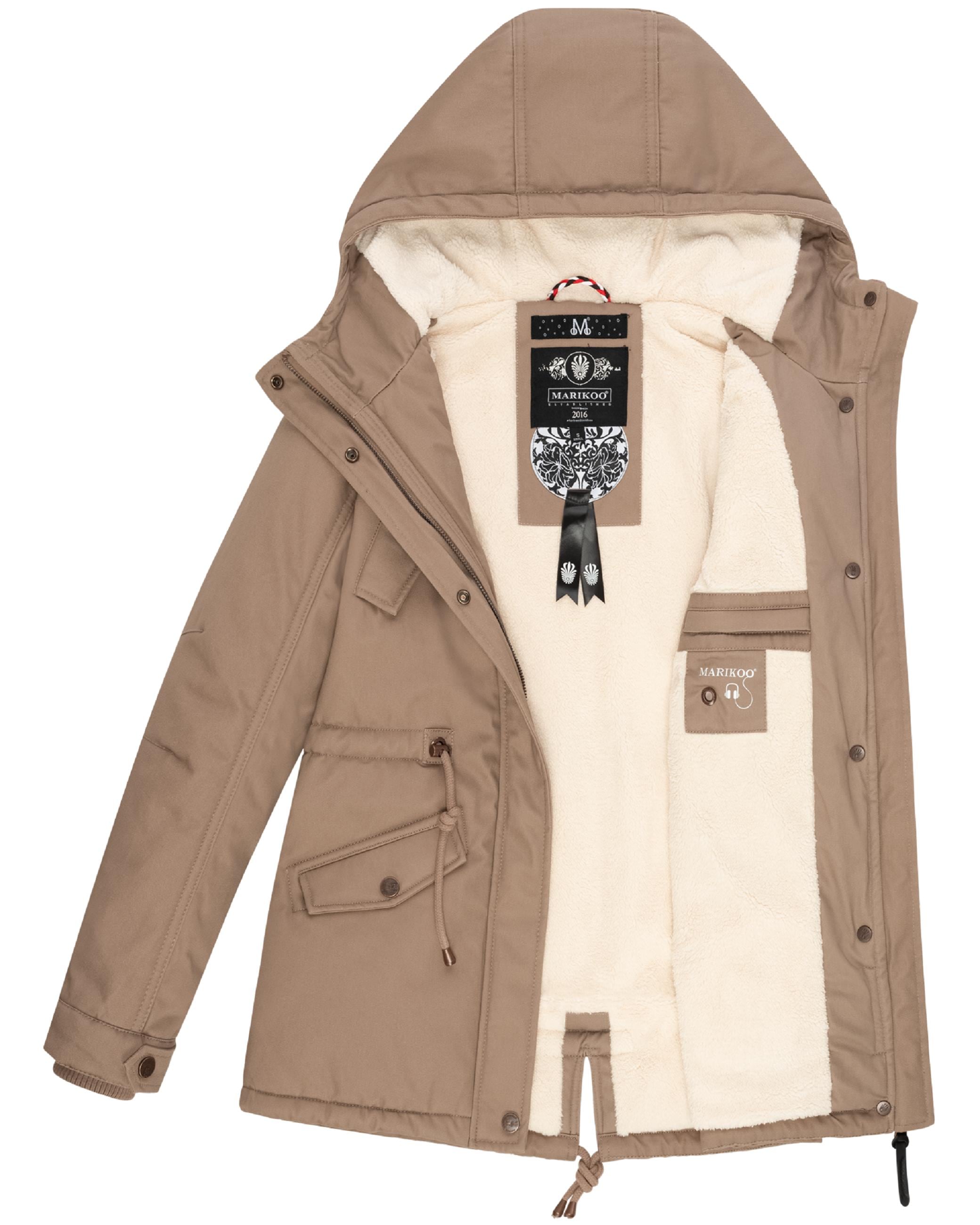 Marikoo Winterjacke »Winterjacke Manolya«, mit Kapuze, stylischer Kurzmantel mit weichem Teddyfell-Futter