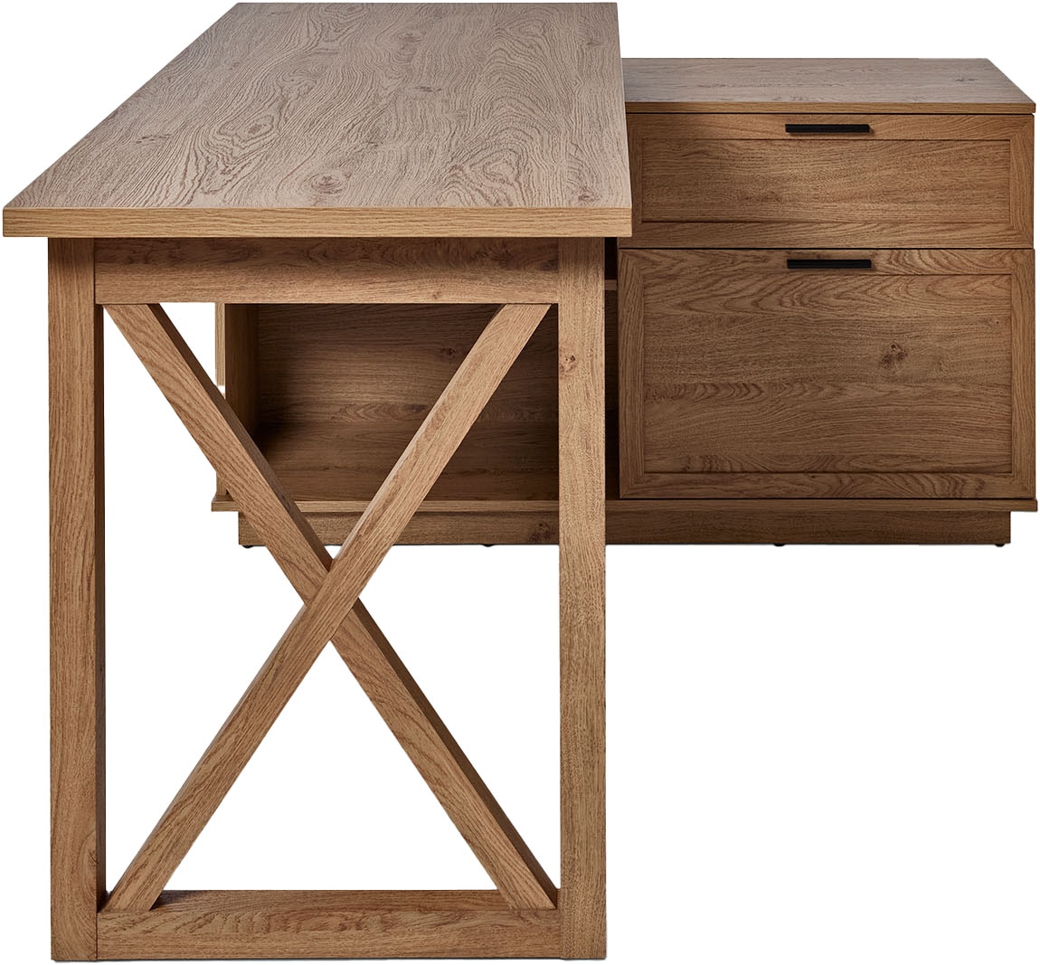Jahnke Eckschreibtisch »CHALET D 155 E«, (1 St.), im Landhausstil, wechselseitig montierbar
