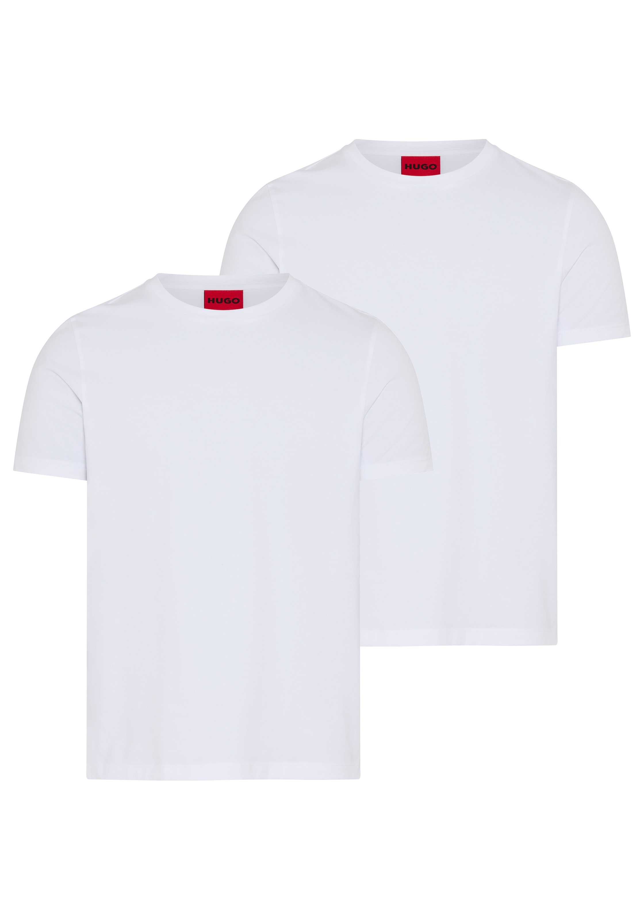 HUGO T-Shirt »HUGO-Round« Packung, 2er,  Rundhalsausschnitt, Slim-Fit, HUGO Logo-Druck
