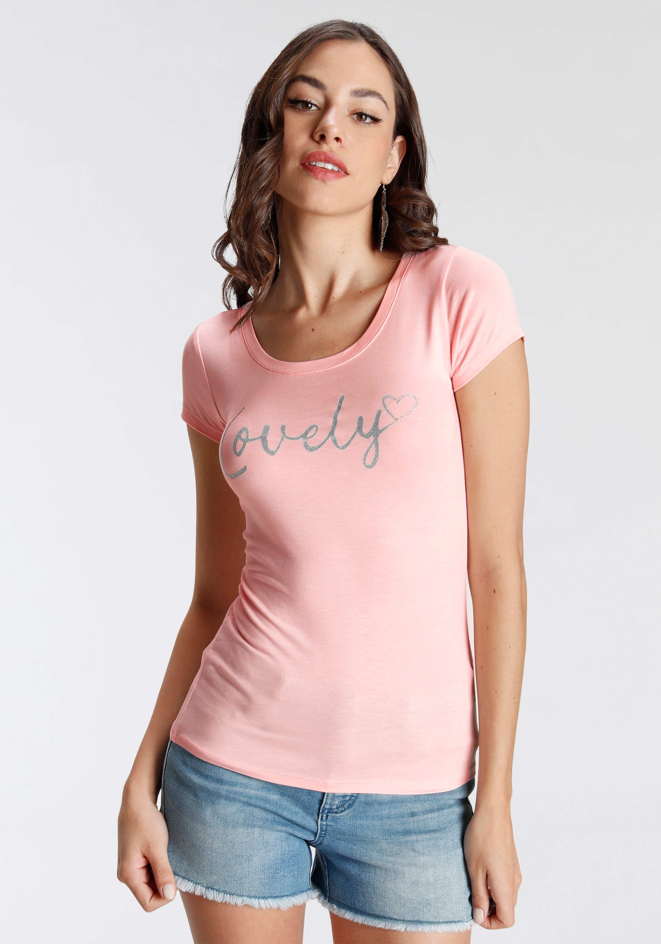 Melrose T-Shirt, mit Glitzerdruck bestellen online bei OTTO