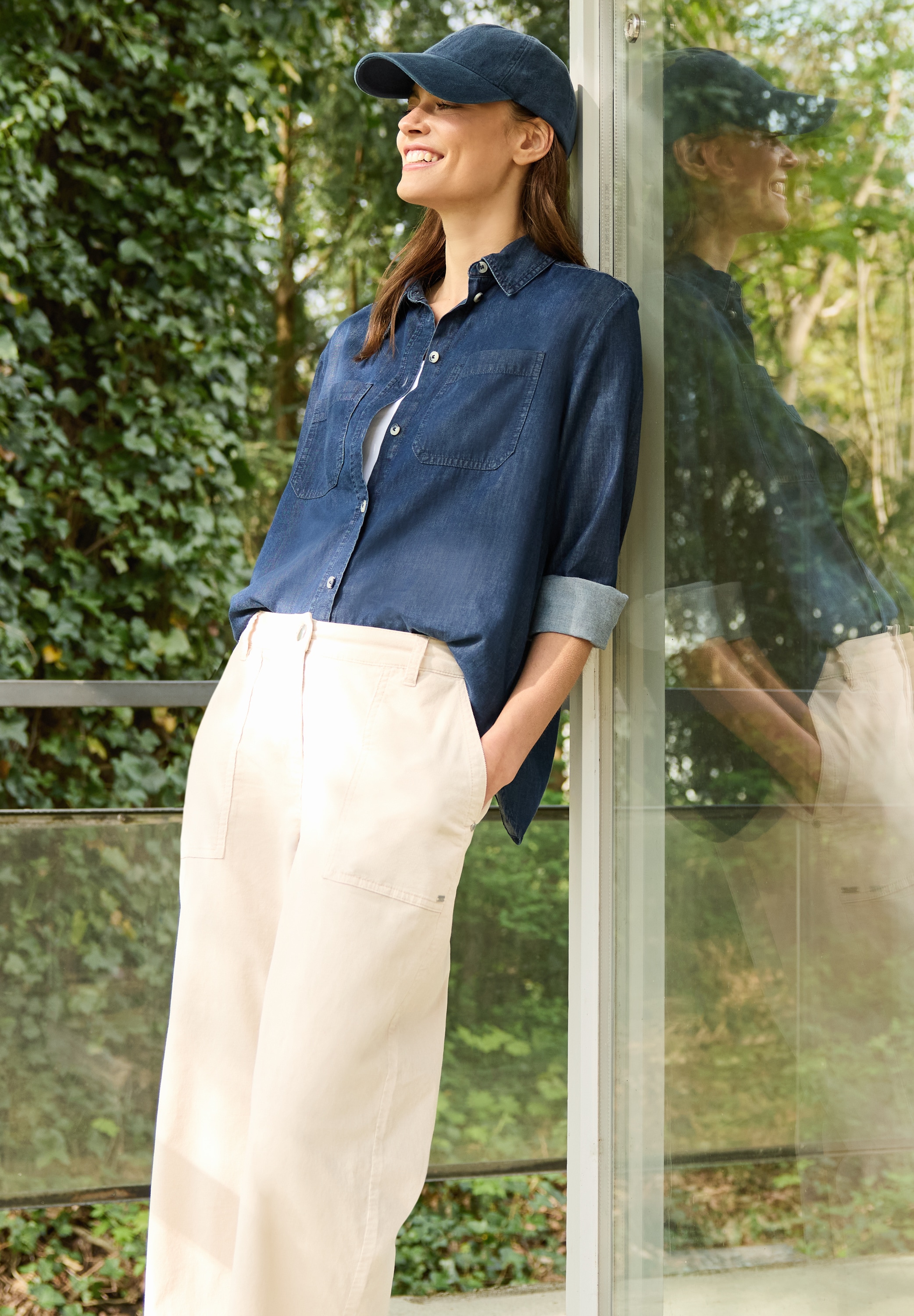 Cecil Hemdbluse, im Denim-Look