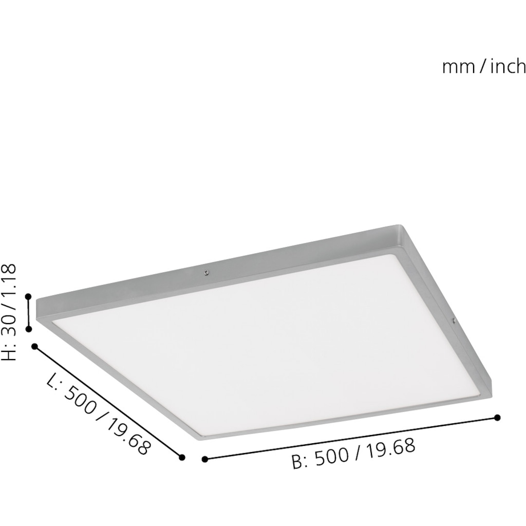 EGLO LED Panel »FUEVA 1«, 1 flammig-flammig, schlankes Design, nur 3 cm hoch