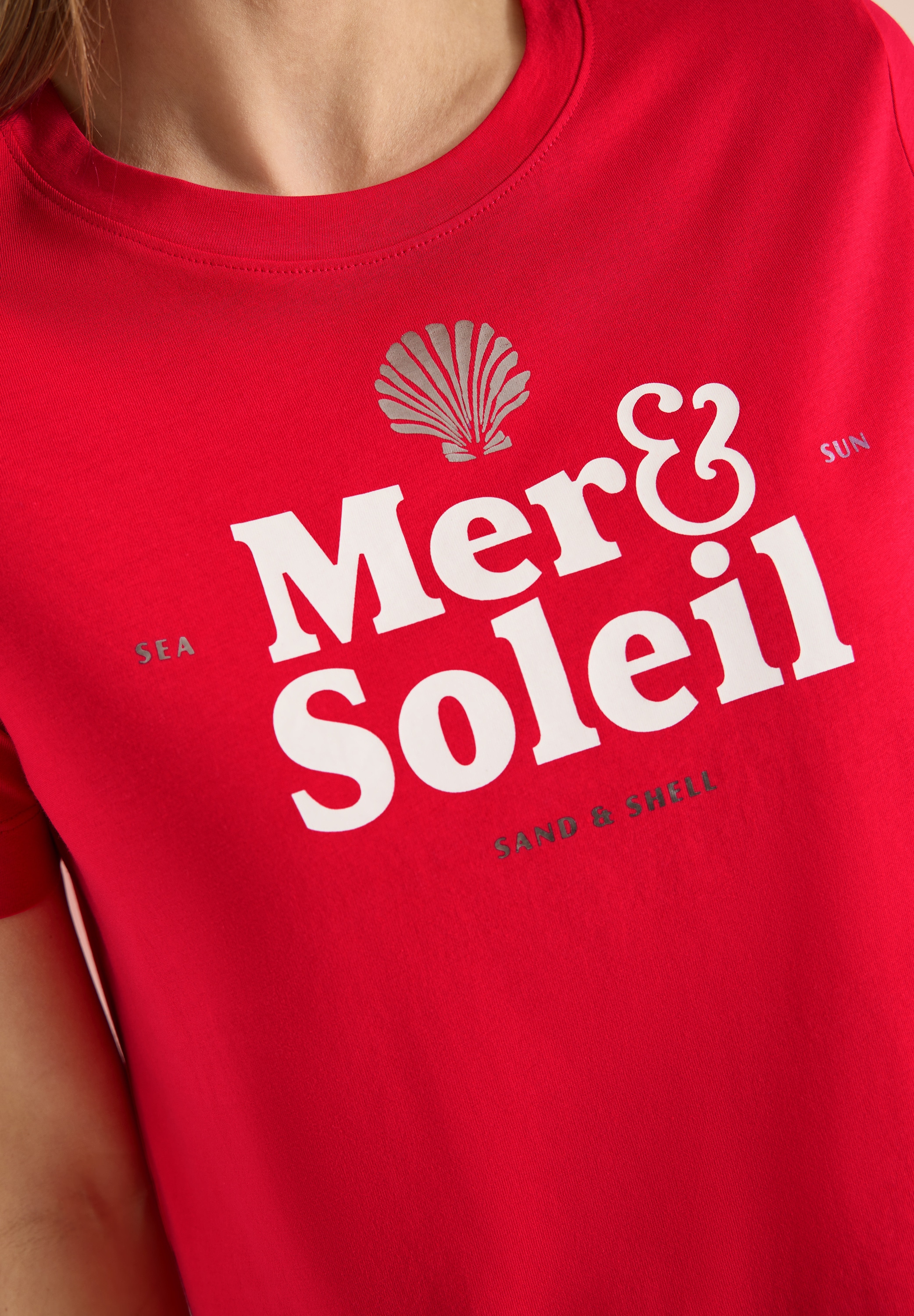 Cecil T-Shirt Sommershirt mit maritimem Wording-Print, Jerseyqualität