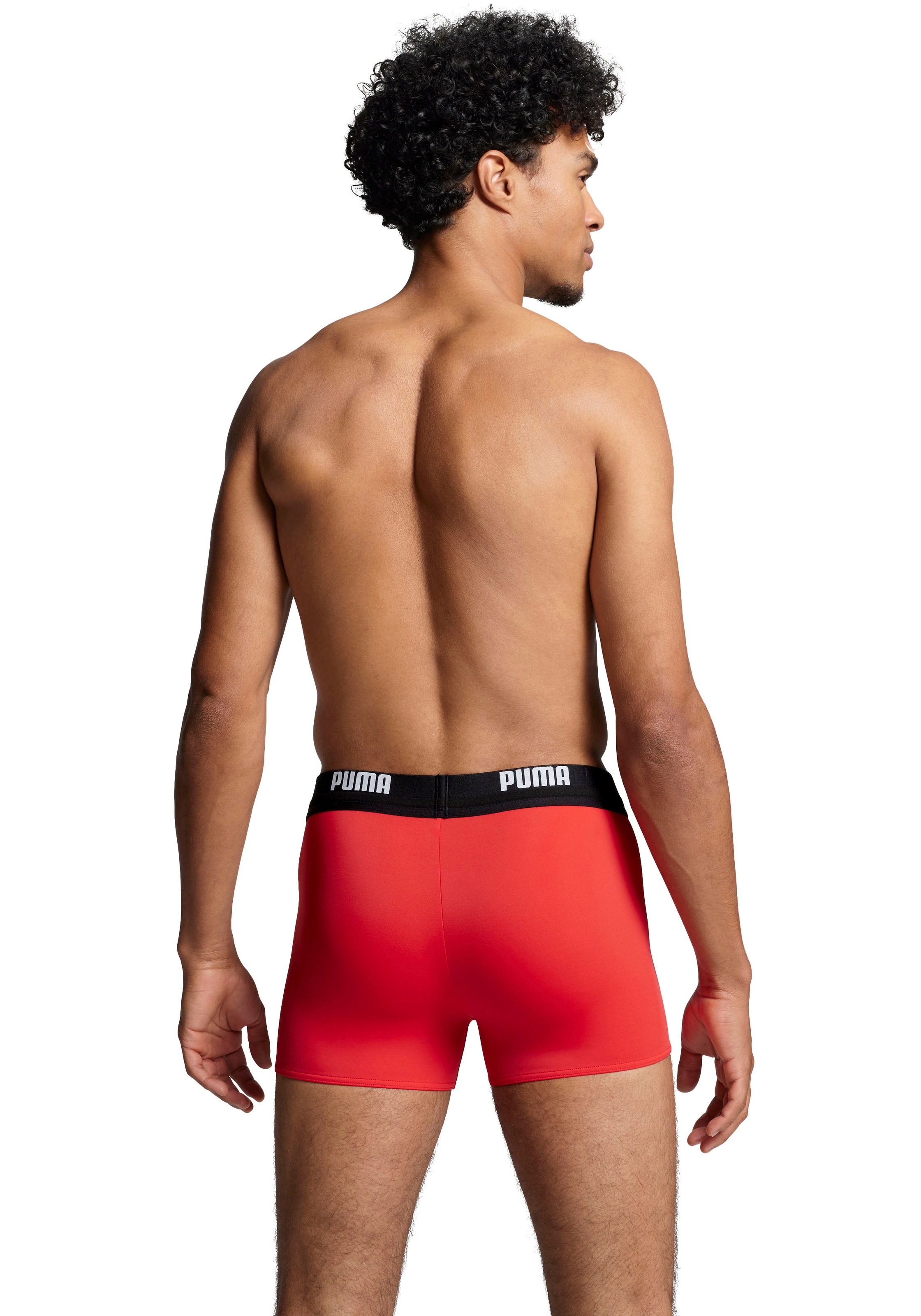 PUMA Badepants »PUMA SWIM MEN LOGO SWIM TRUNK«, elastischer Logobund mit integriertem Kordelzug
