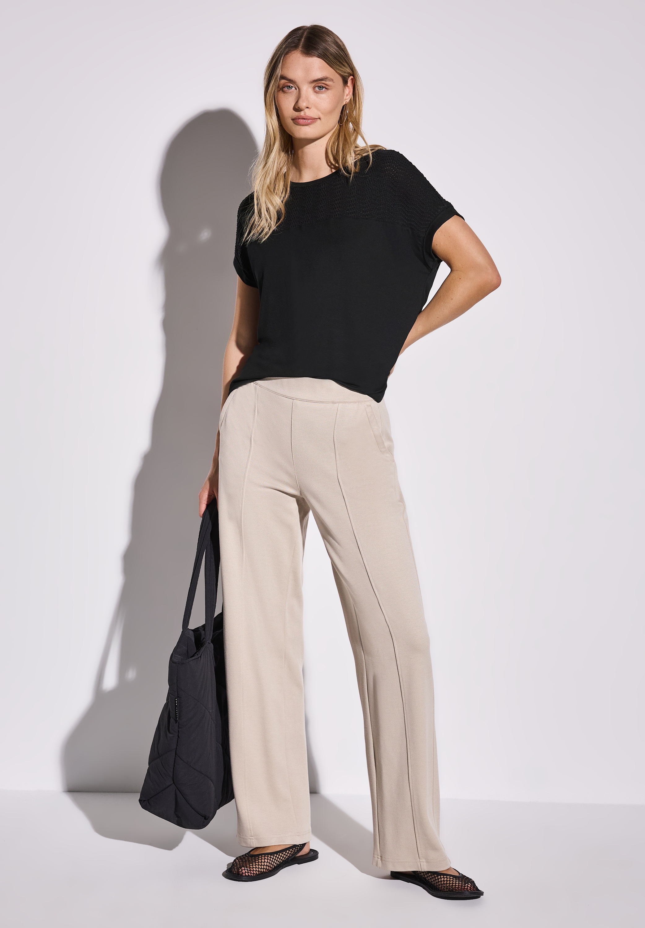 STREET ONE Shirttop, mit Lochmuster Detail