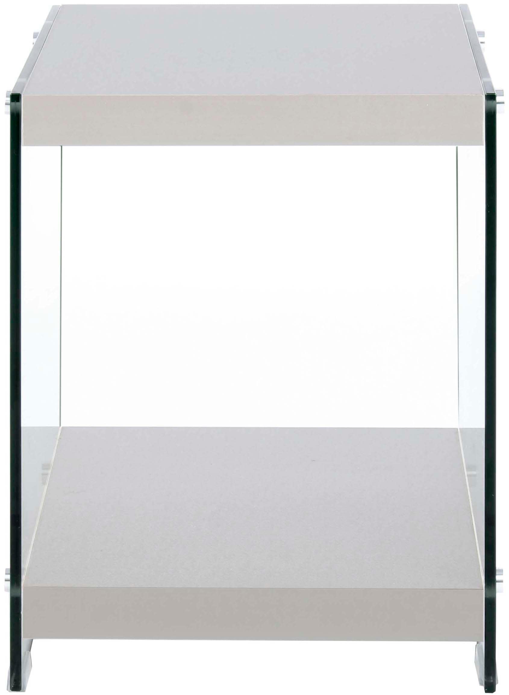 Kayoom Beistelltisch »Elementary, eckige Form, viel Ablagefläche«, (1 St.), Ablageflächen, gehärtetes Glas, pflegeleicht