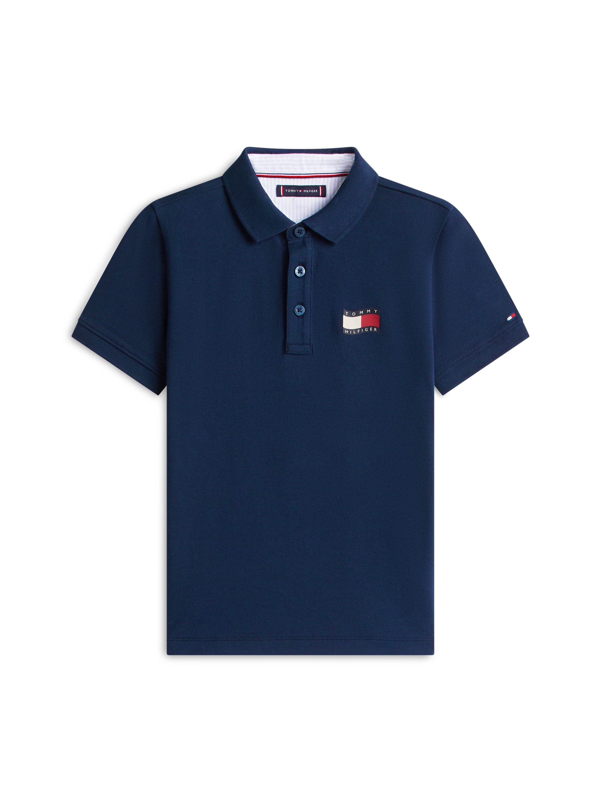 Tommy Hilfiger Poloshirt »WAVY FLAG POLO ITHICA PLACKET SHORT SLEEVE« Kinder bis 16 Jahre, Baumwoll-Piqué, regular fit