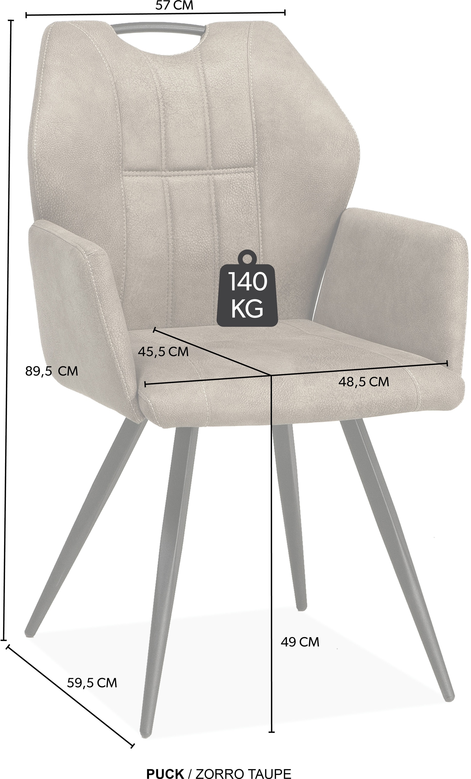 OMG Design Esszimmerstuhl »Puck« (Set) 2 Stk.Esszimmerstuhl, pflegeleichter Bezug