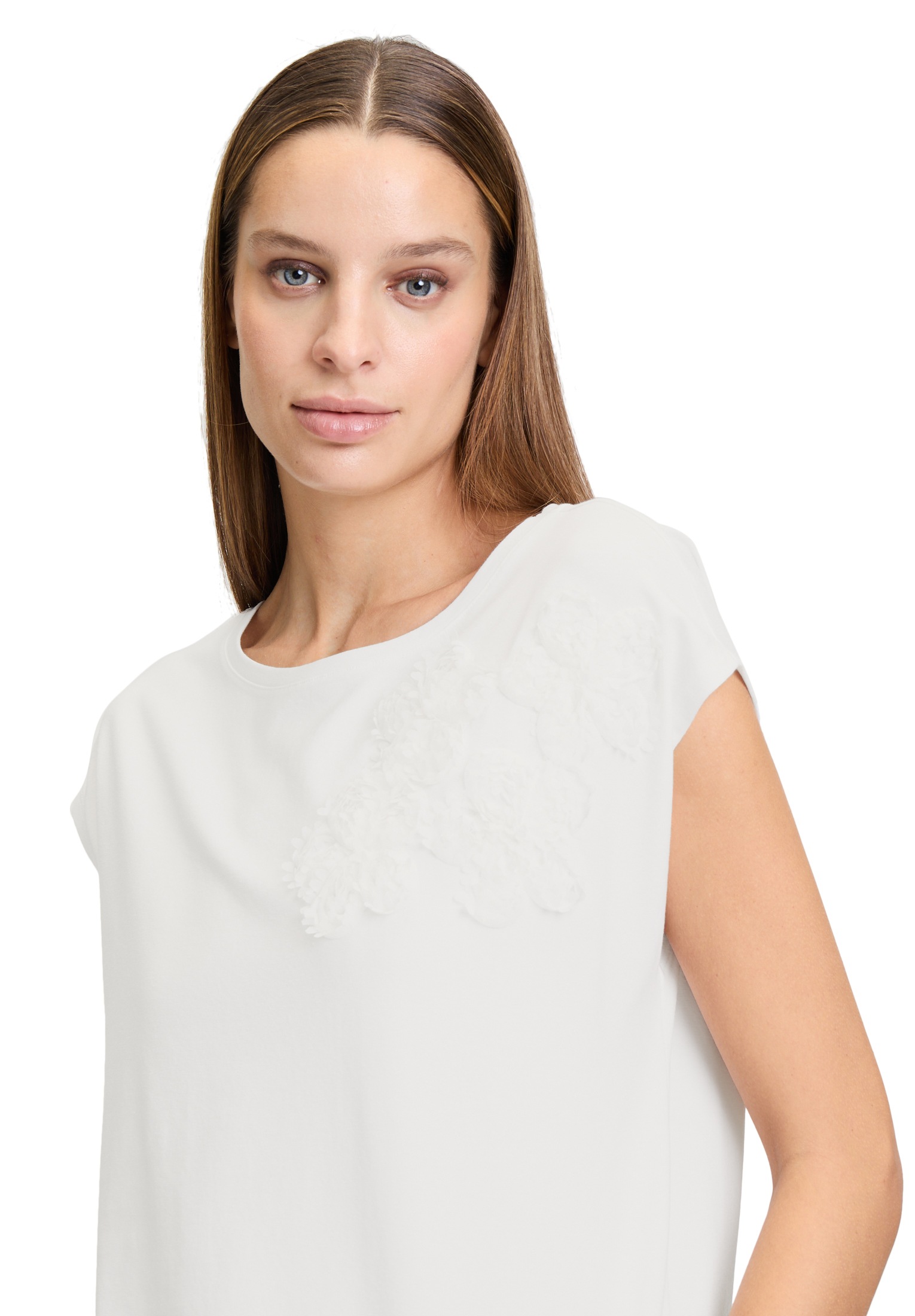 Betty&Co Kurzarmshirt »Casual-Shirt mit Applikation«