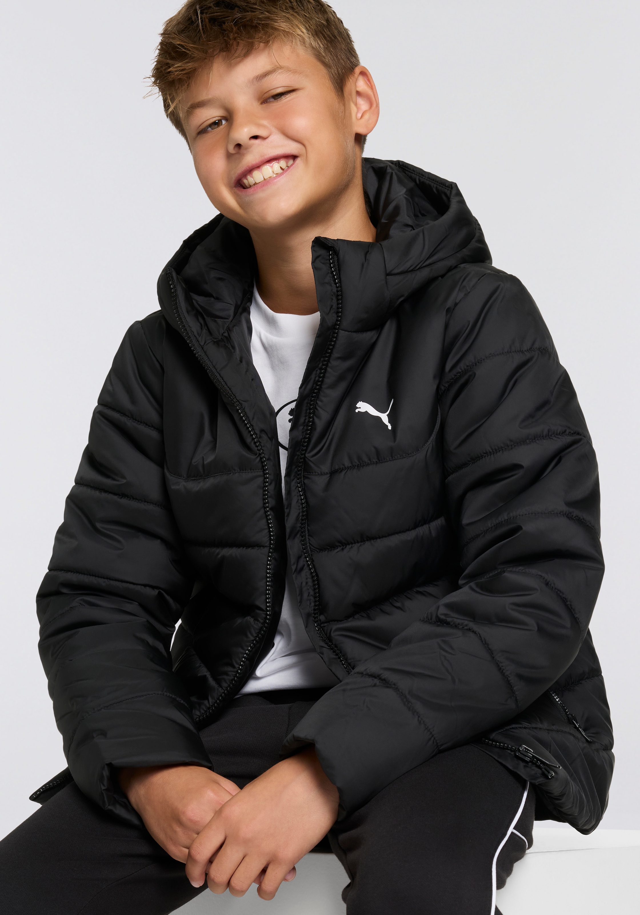 PUMA Winterjacke »ESS HOODED PADDED JACKET«, mit Kapuze