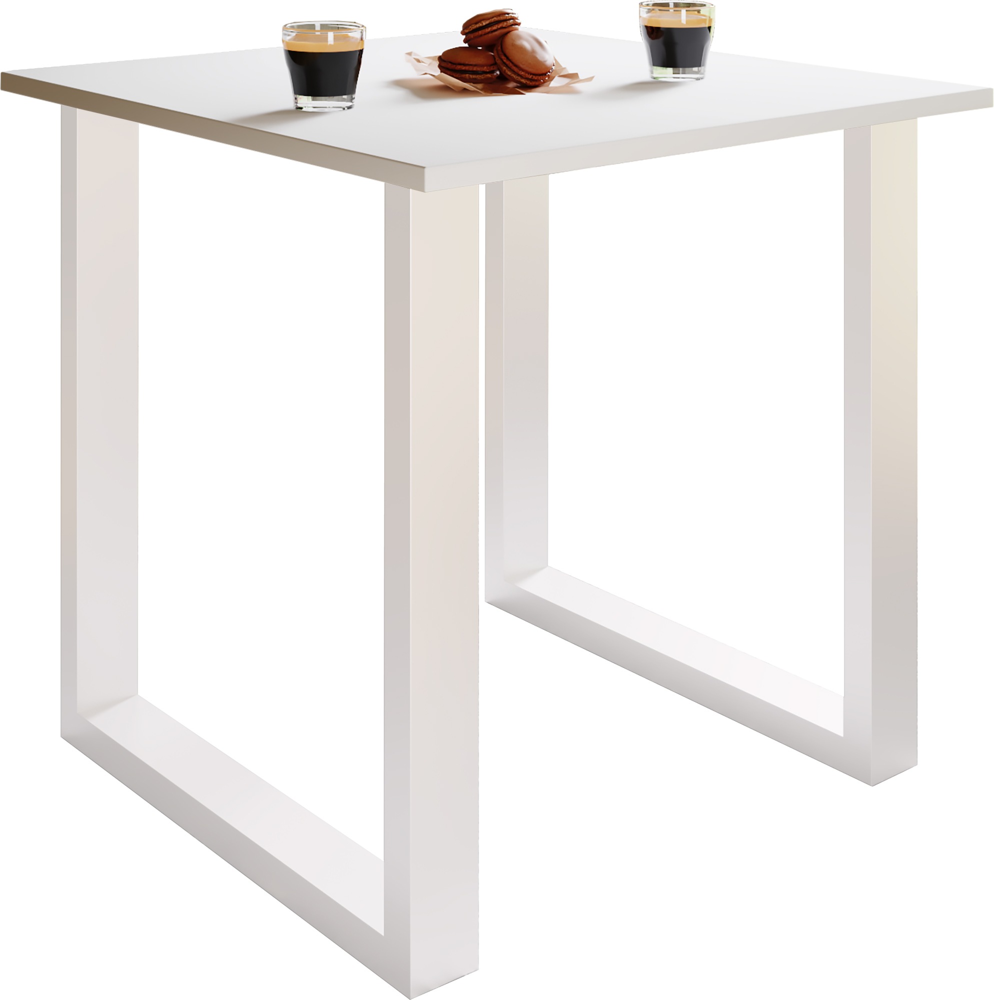 Esstisch VCM "Premium Holz Esstisch Küchentisch Xona U 80x50", weiß (weiß, weiß), B:80cm T:50cm, Tische, Esstisch