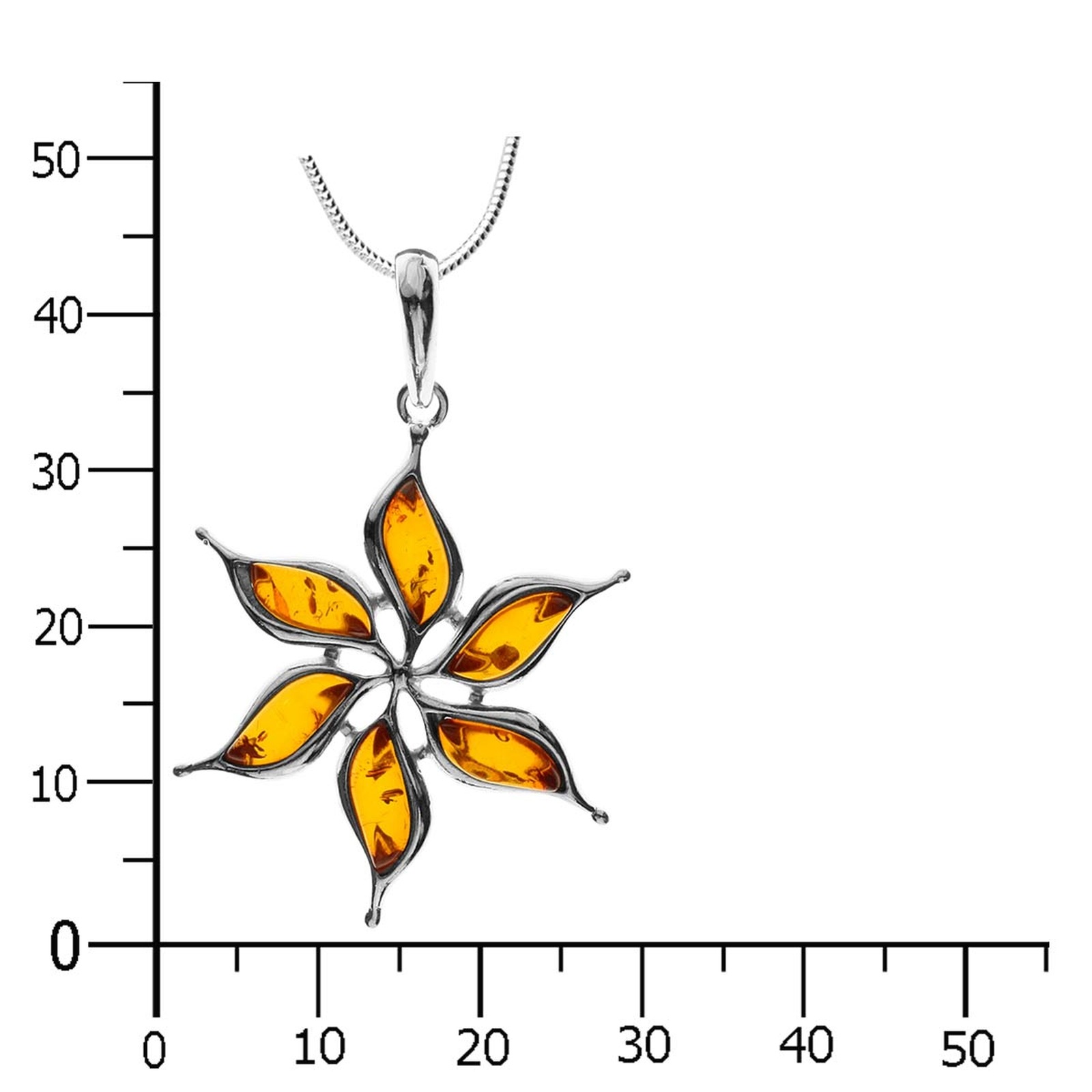 OSTSEE-SCHMUCK Kette mit Anhänger »- Blüte - Silber 925/000 - Bernstein«