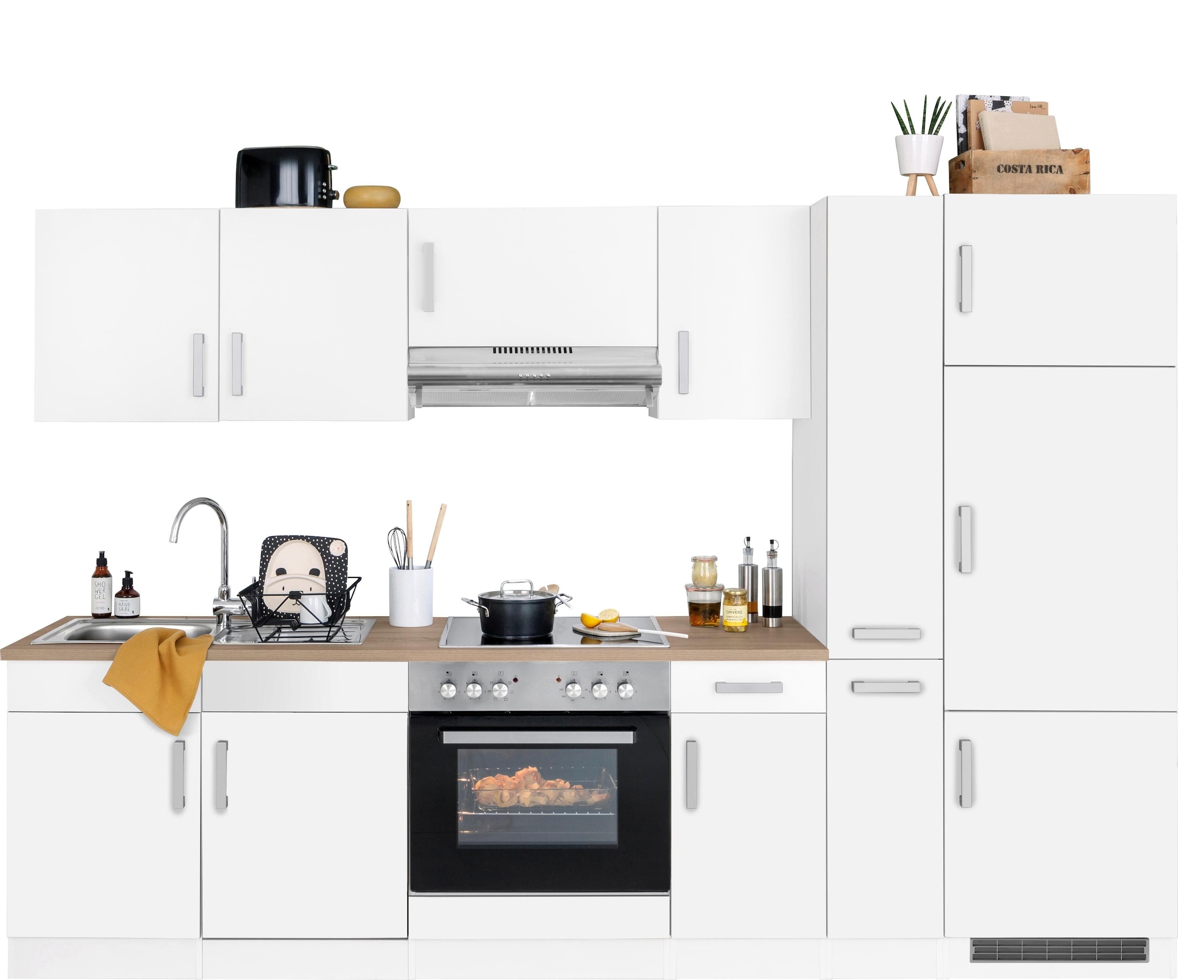 KOCHSTATION Küchenzeile »KS-Gera« Breite 300 cm, wahlweise mit E-Geräten, mit Arbeitsplatte