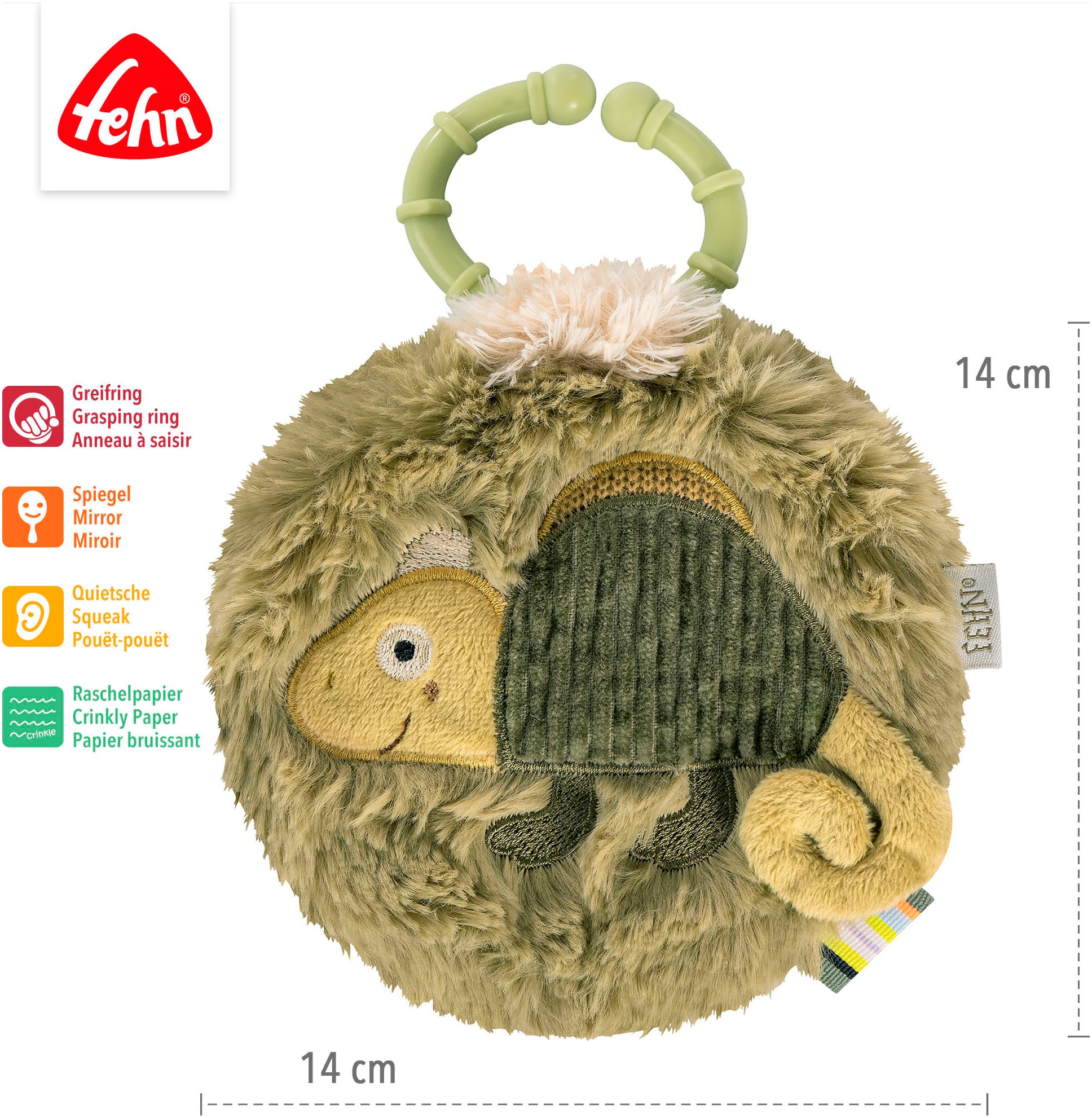 Fehn Greifspielzeug »Lazy, Crazy & Pink, Stoffbuch Chamäleon«