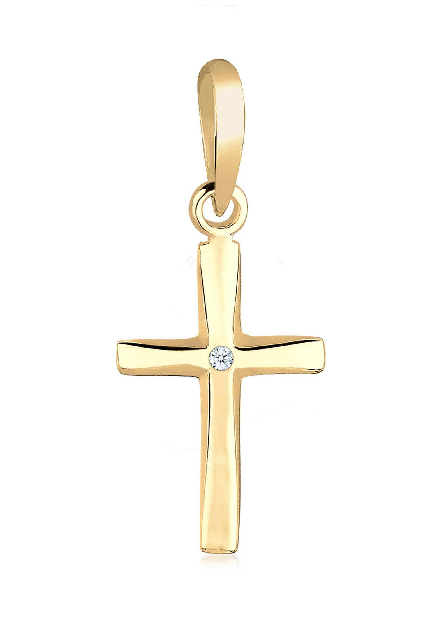 Amulett »Anhänger Kreuz Diamant (0.005 ct) Kommunion 585 Gelbgold«