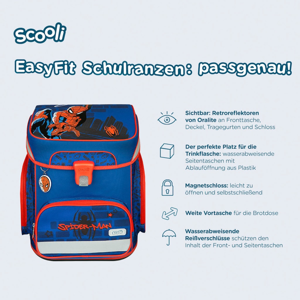 Scooli Schulranzen »EasyFit, Spider Man«, Reflektoren