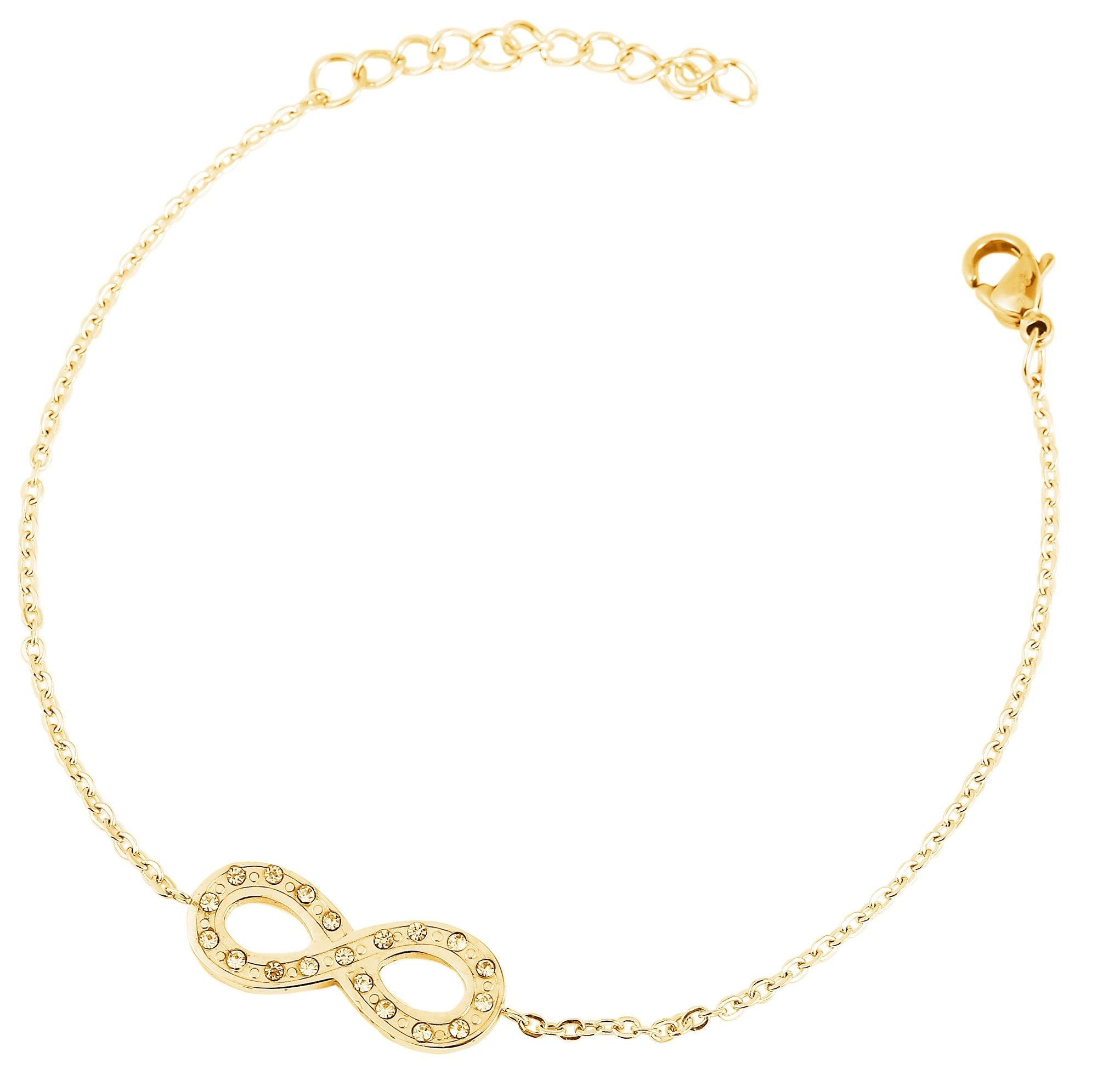 Adelia´s Armband »Damen Armband ¿ Unendlichkeitszeichen aus Edelstahl mit Strass Steinchen 18 cm«