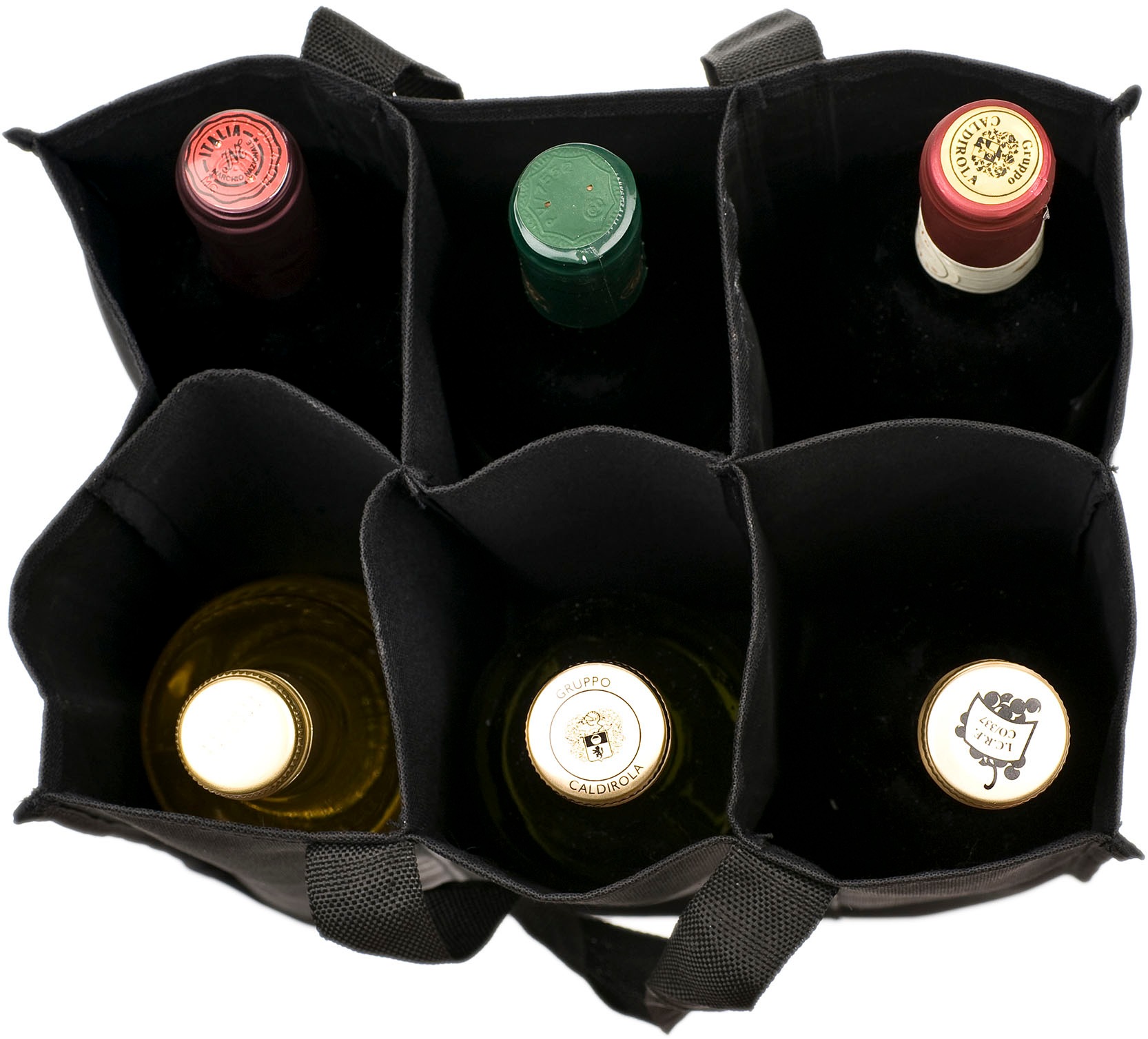 Genius Flaschenkorb »Flaschentasche, grau mit weißen Punkten« praktische Tragetasche zum Transportieren von bis zu 6 Flaschen