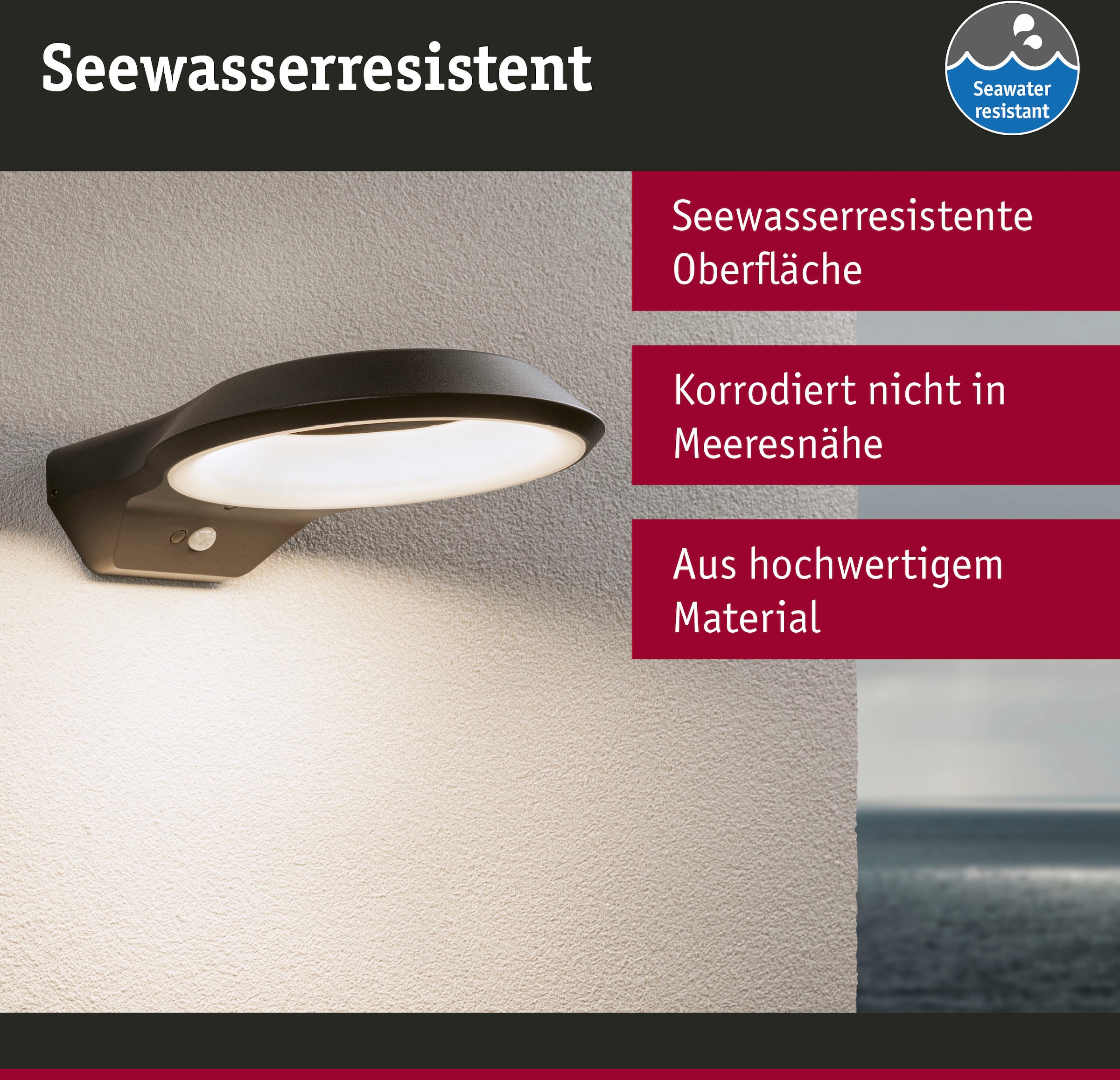 Paulmann LED Außen-Wandleuchte »Anela 230V anthrazit IP44«, 1 flammig