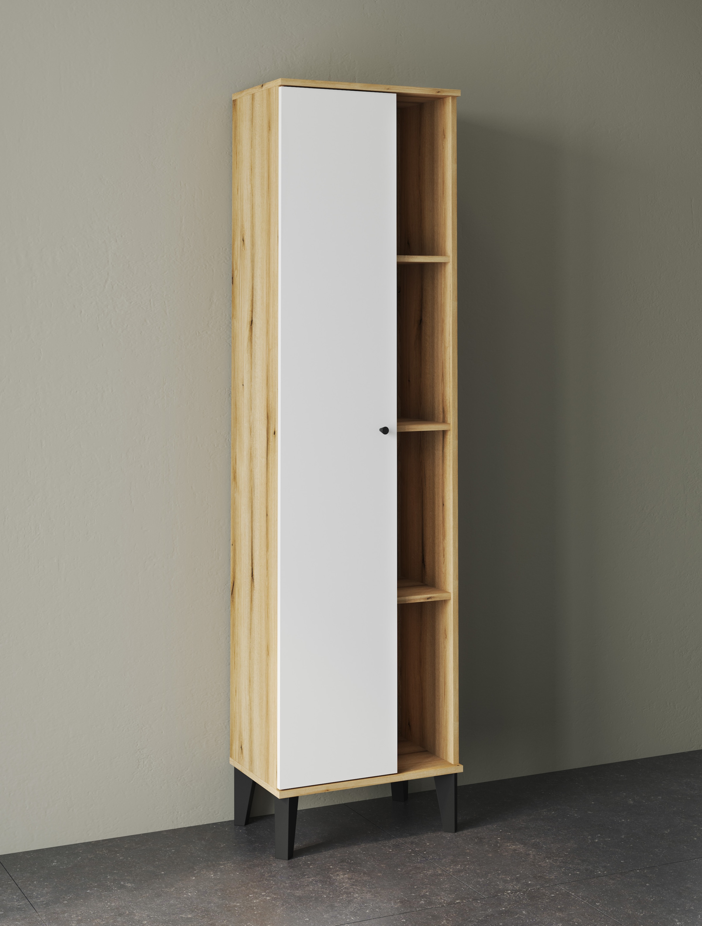 INOSIGN Badmöbel-Set »OSLO, Bad im skandinavischen Design, 5-teiliges Badezimmer«, (Set, 5 St.), Badschränke und Spiegel, in zwei Farben verfügbar, viel Stauraum