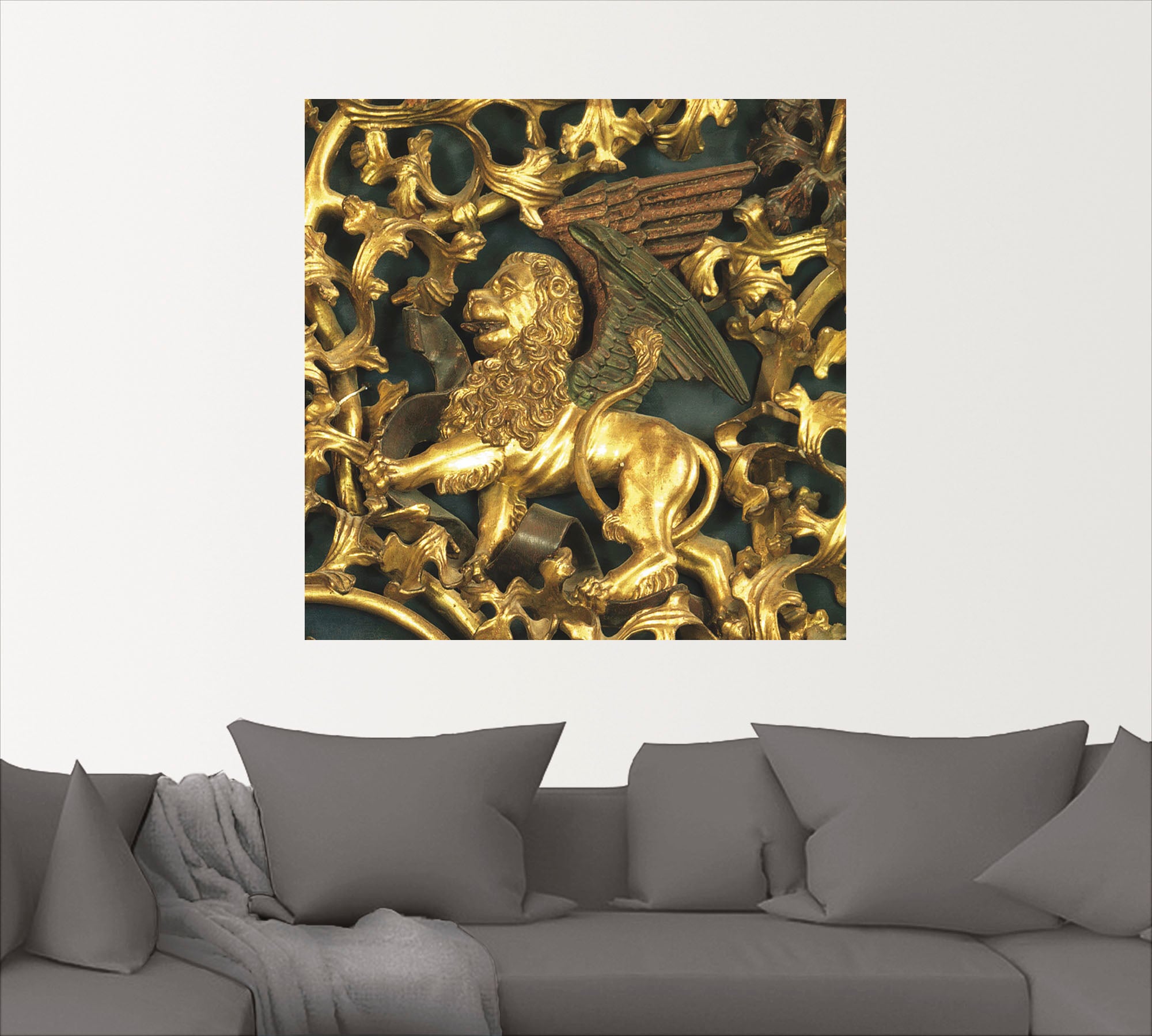 Artland Wandbild »Isenheimer Altar, Detail: Löwe«, Wildtiere, (1 St.), als Leinwandbild, Wandaufkleber oder Poster in versch. Größen