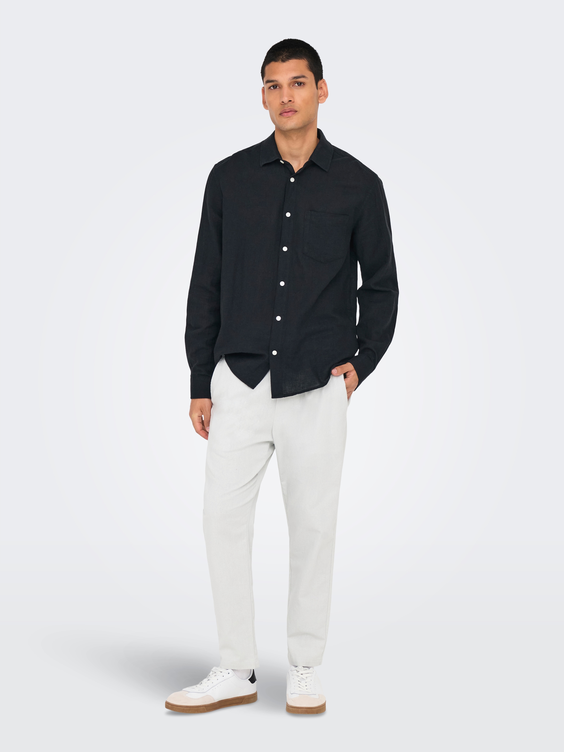 ONLY & SONS Langarmhemd »ONSCAIDEN LIFE REG LS 1 PKT SHIRT NOOS«