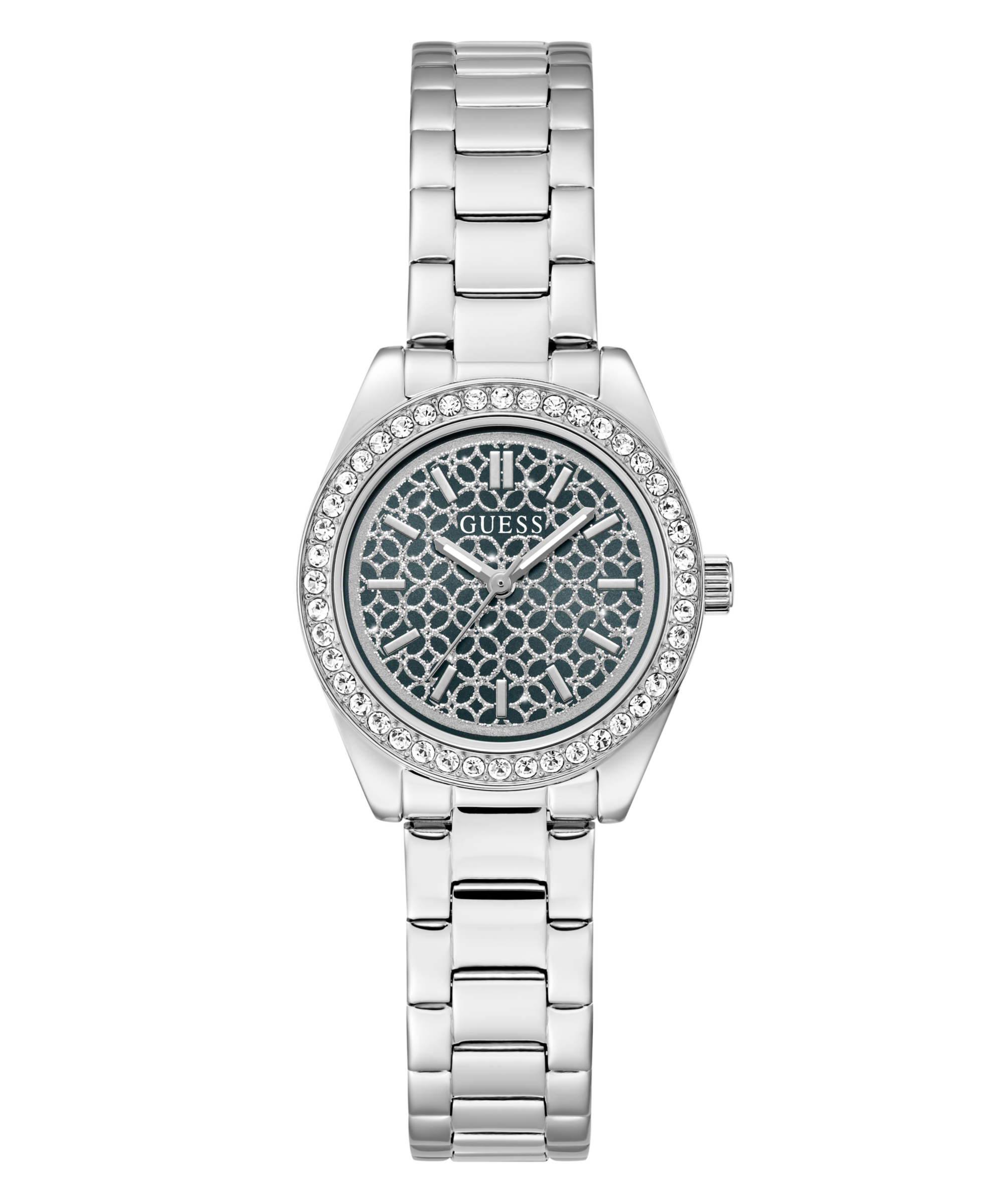 Guess Quarzuhr »MINI LUNA« Armbanduhr, Damenuhr, Edelstahlarmband, analog