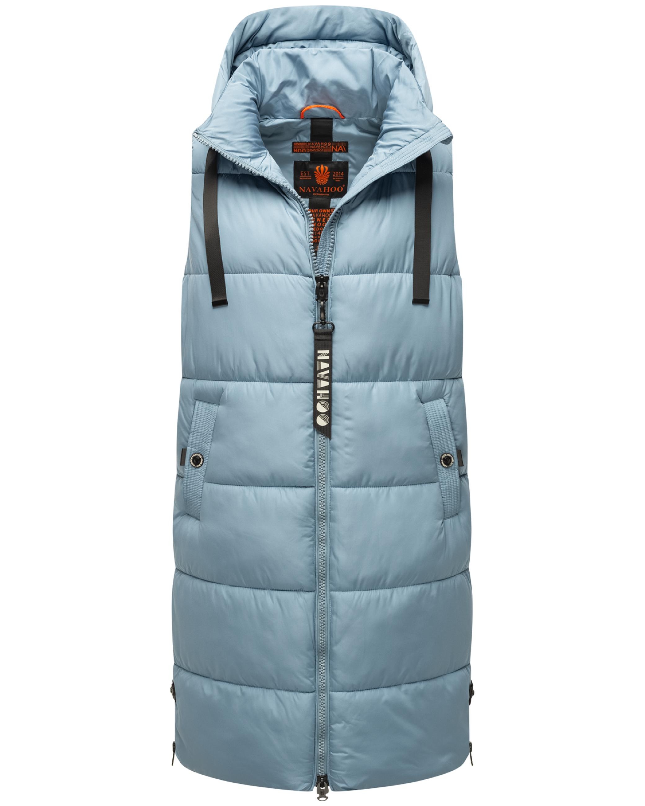 Navahoo Steppweste »Steppweste Schnuffelchen«, (1 tlg.), warme Damen Outdoor-Weste lang mit Kapuze