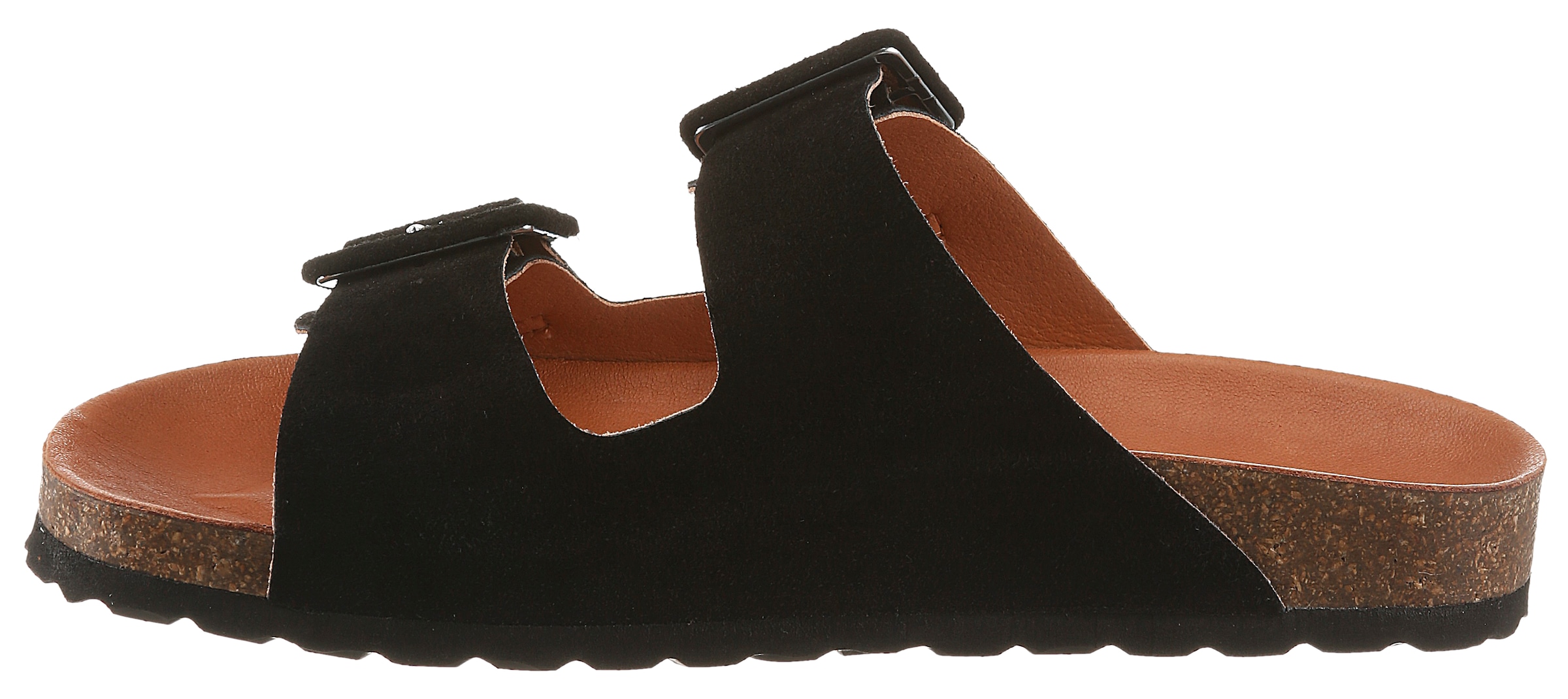 VERBENAS Pantolette »Randell Velour«  Sommerschuh, Flat, Hausschuh mit Softfußbett