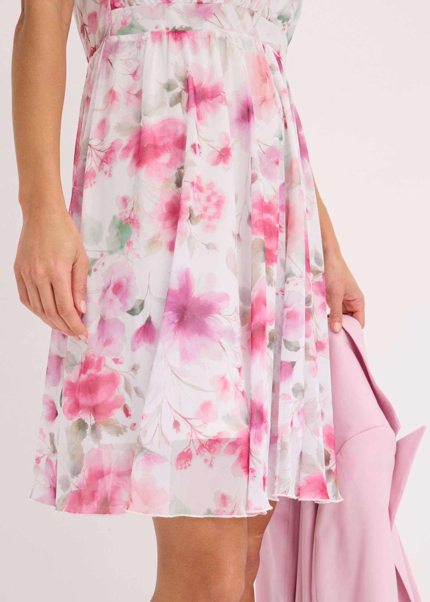 bonprix Minikleid in Wickeloptik, aus Polyester und Elasthan, ausgestellte Passform