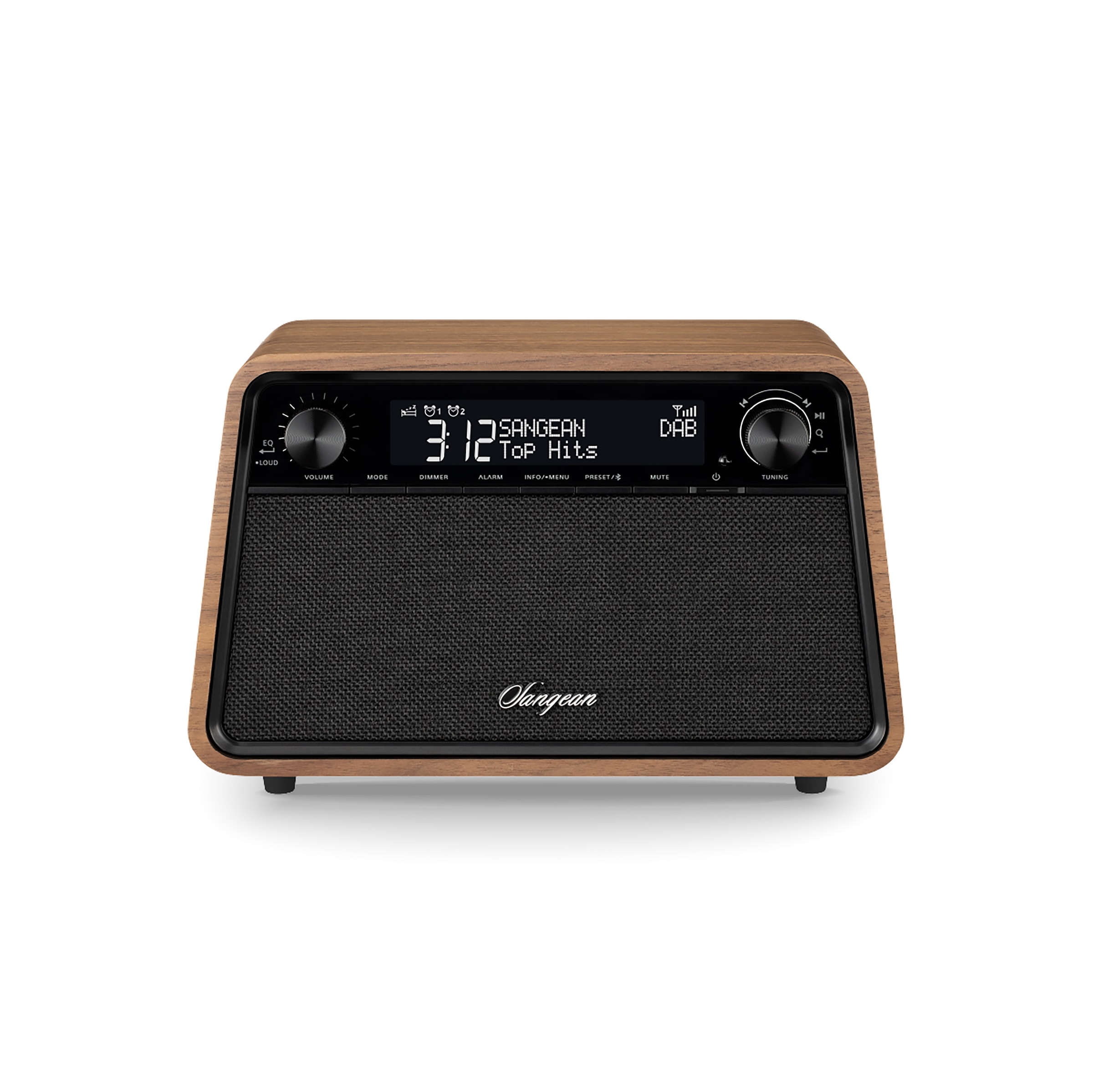 Sangean Retro-Radio »WR-201D«, (A2DP Bluetooth-AVRCP Bluetooth Digitalradio (DAB+)-FM-Tuner mit RDS), DAB+, Bluetooth, USB-C Ladeanschluss, Fernbedienung