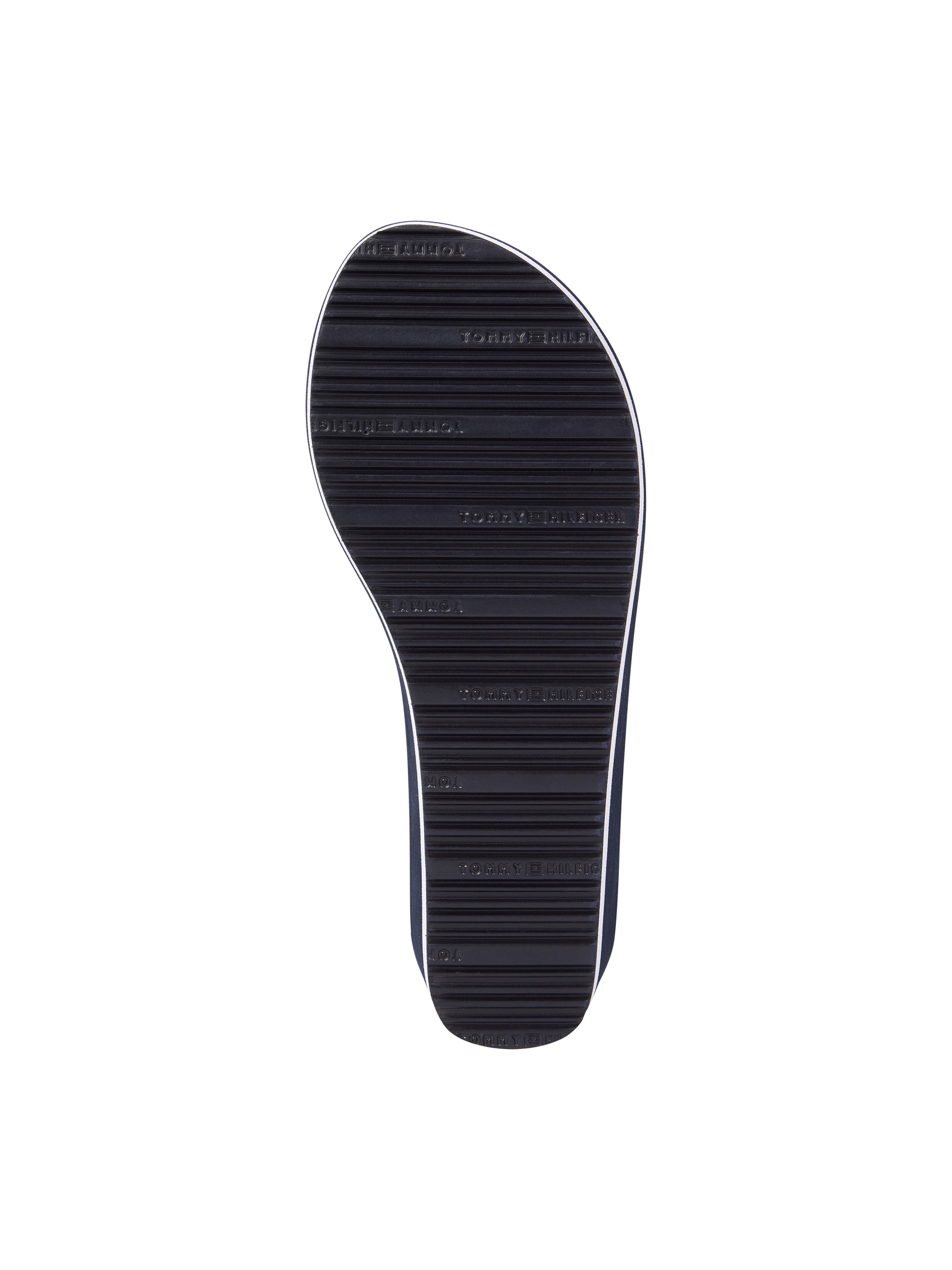 Tommy Hilfiger Dianette »TH CORPORATE WEDGE BEACH SANDAL«, Keilabsatz, Sommerschuh, Zehentrenner mit gestreiften Bandagen