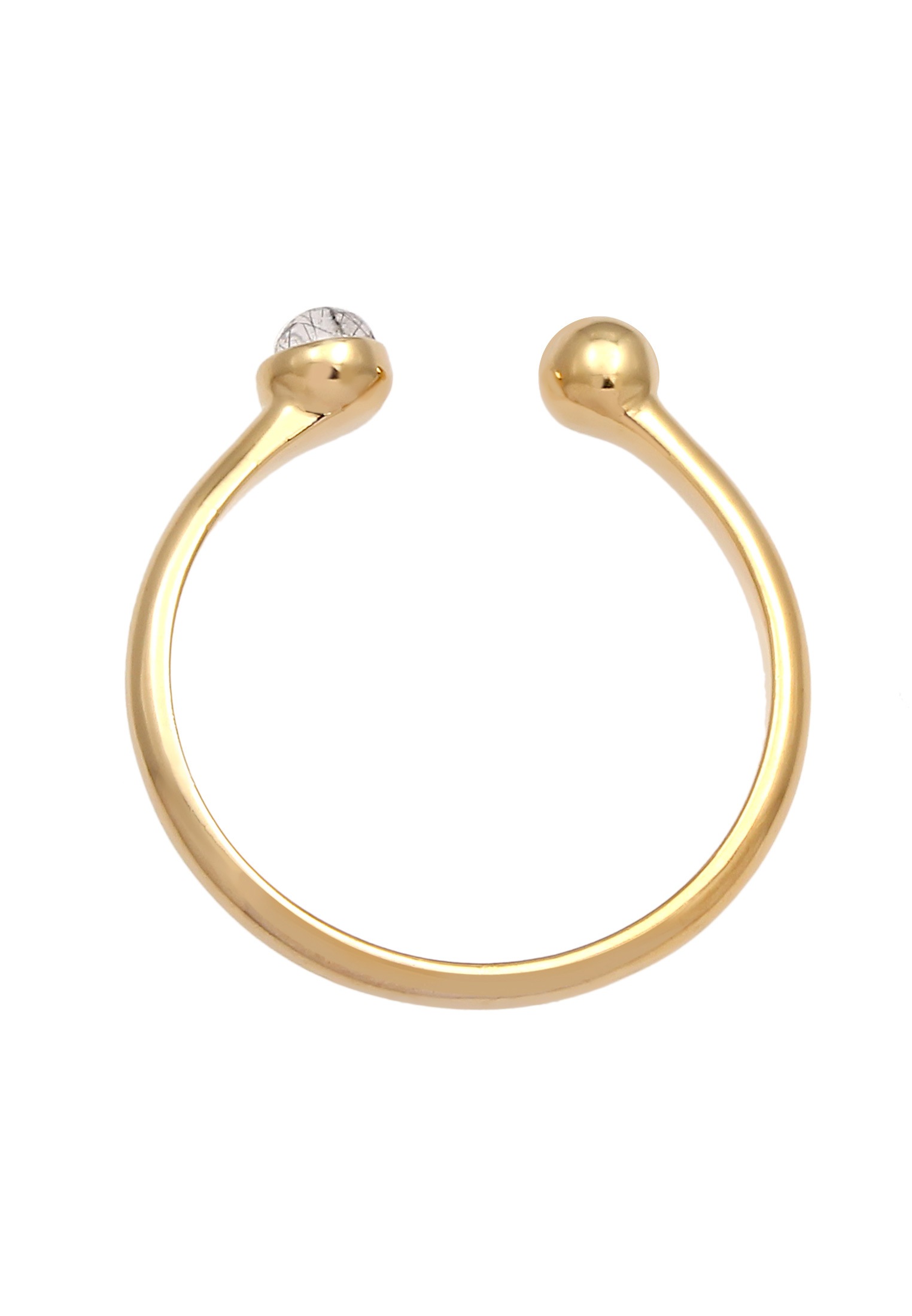 Elli Silberring »Ring Offen Verstellbar Turmalin Quarz Kugel 925 Silber«