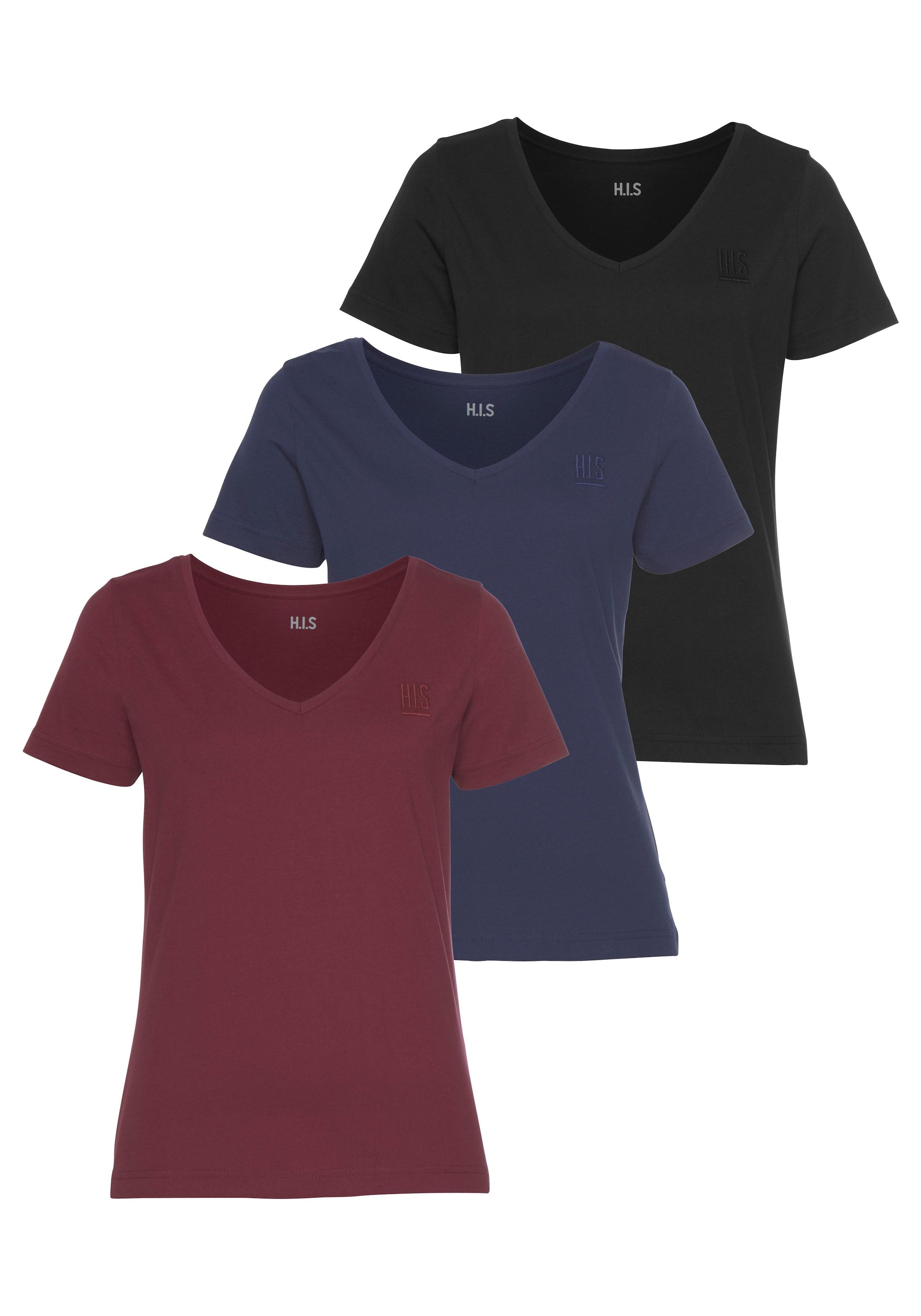 H.I.S T-Shirt »Essential-Basics«, (Spar-Set, 3er-Pack)