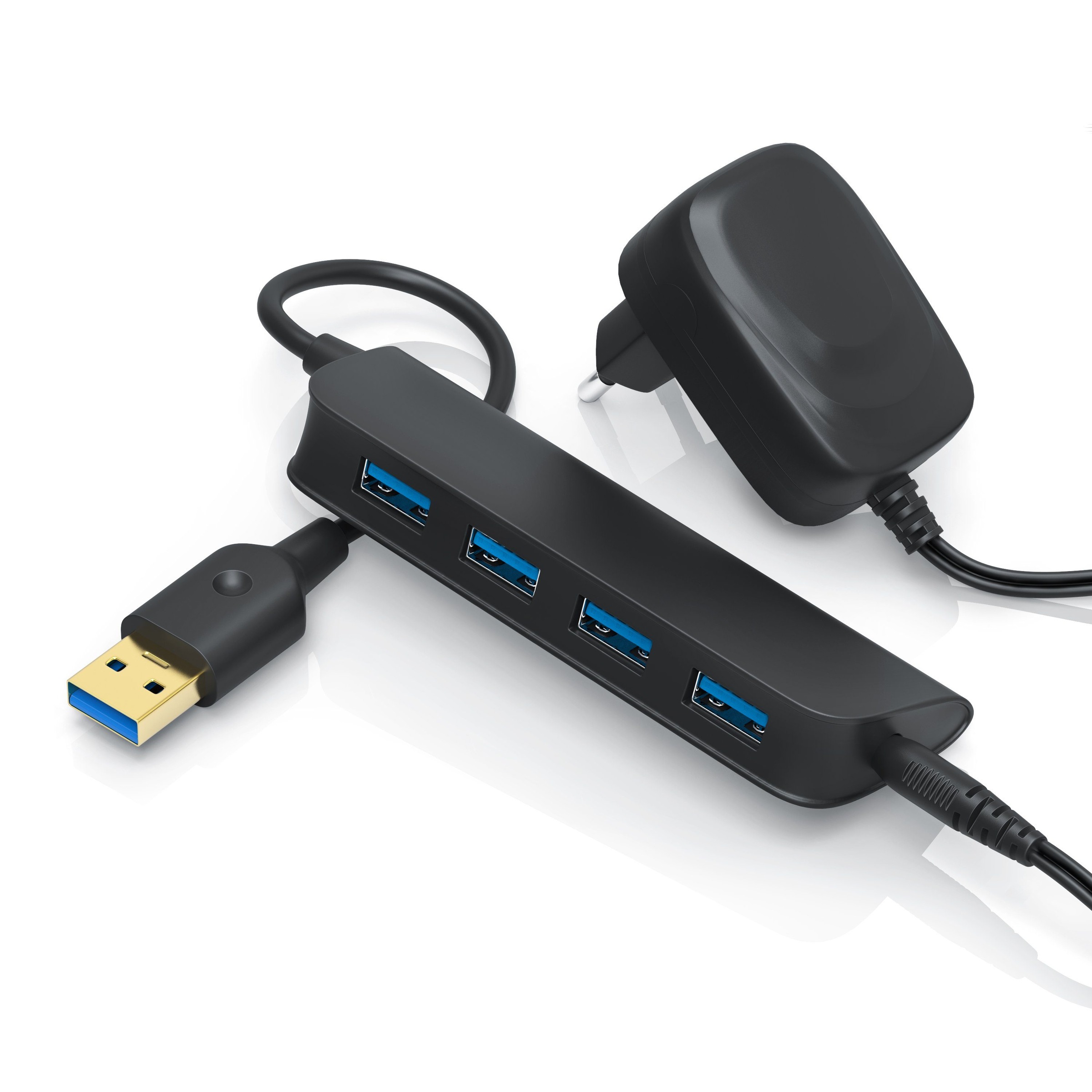 Slimline aktiver 4-Port USB 3.0 Hub mitNetzteil »sehr leicht / hohe...